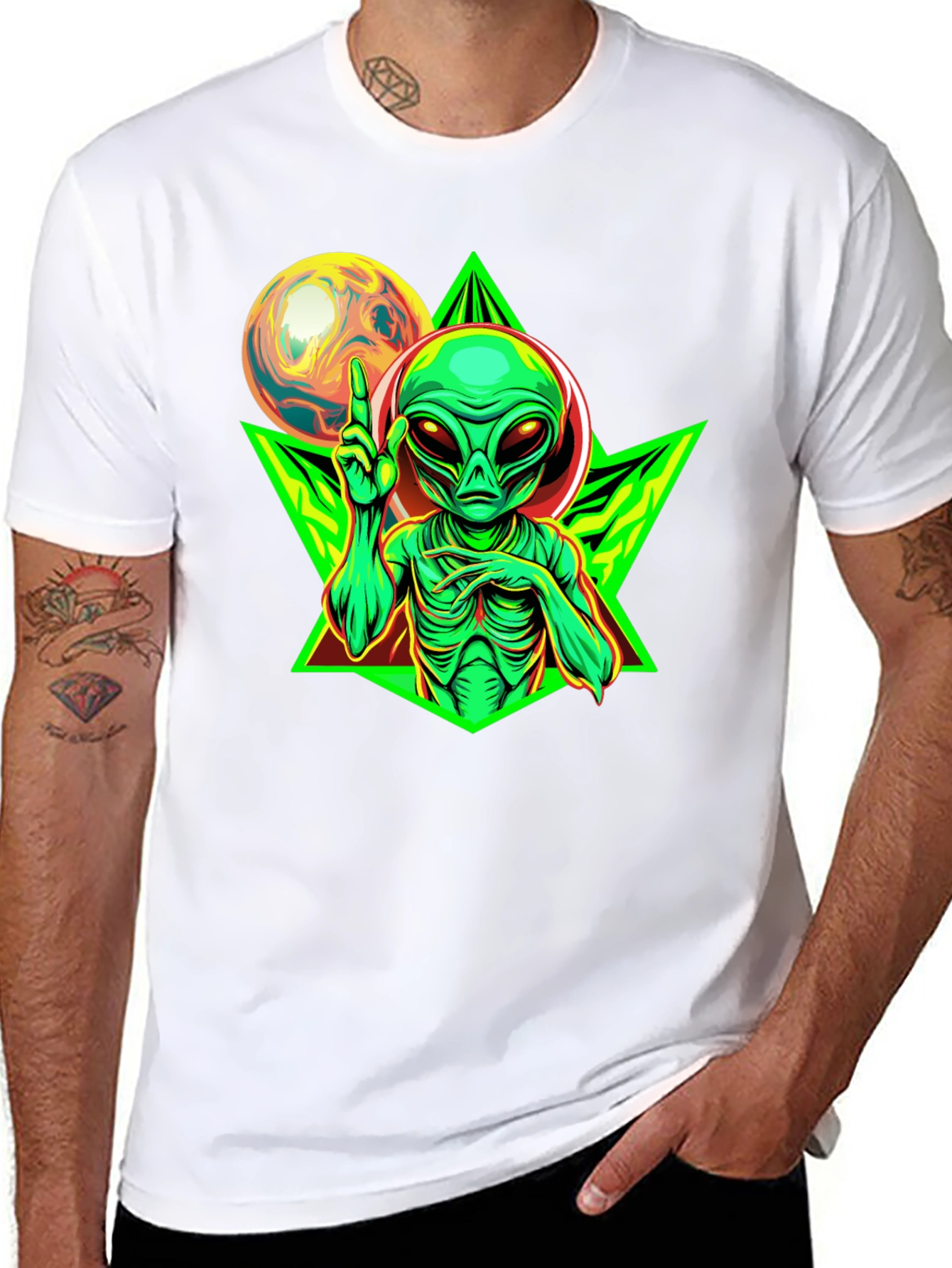 Alien Graphic T-Shirt - Black Cotton Tee