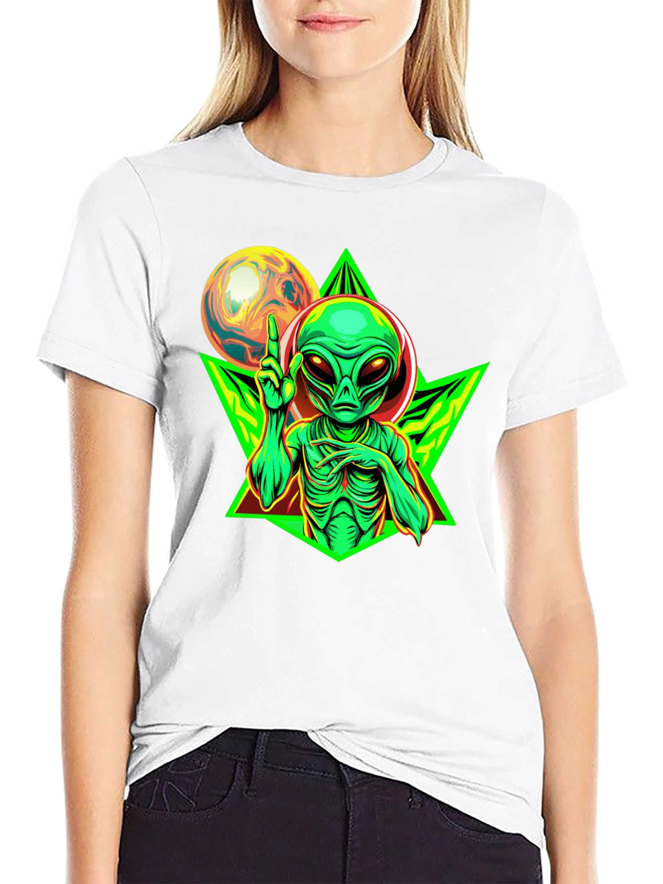 Alien Graphic T-Shirt - Black Cotton Tee