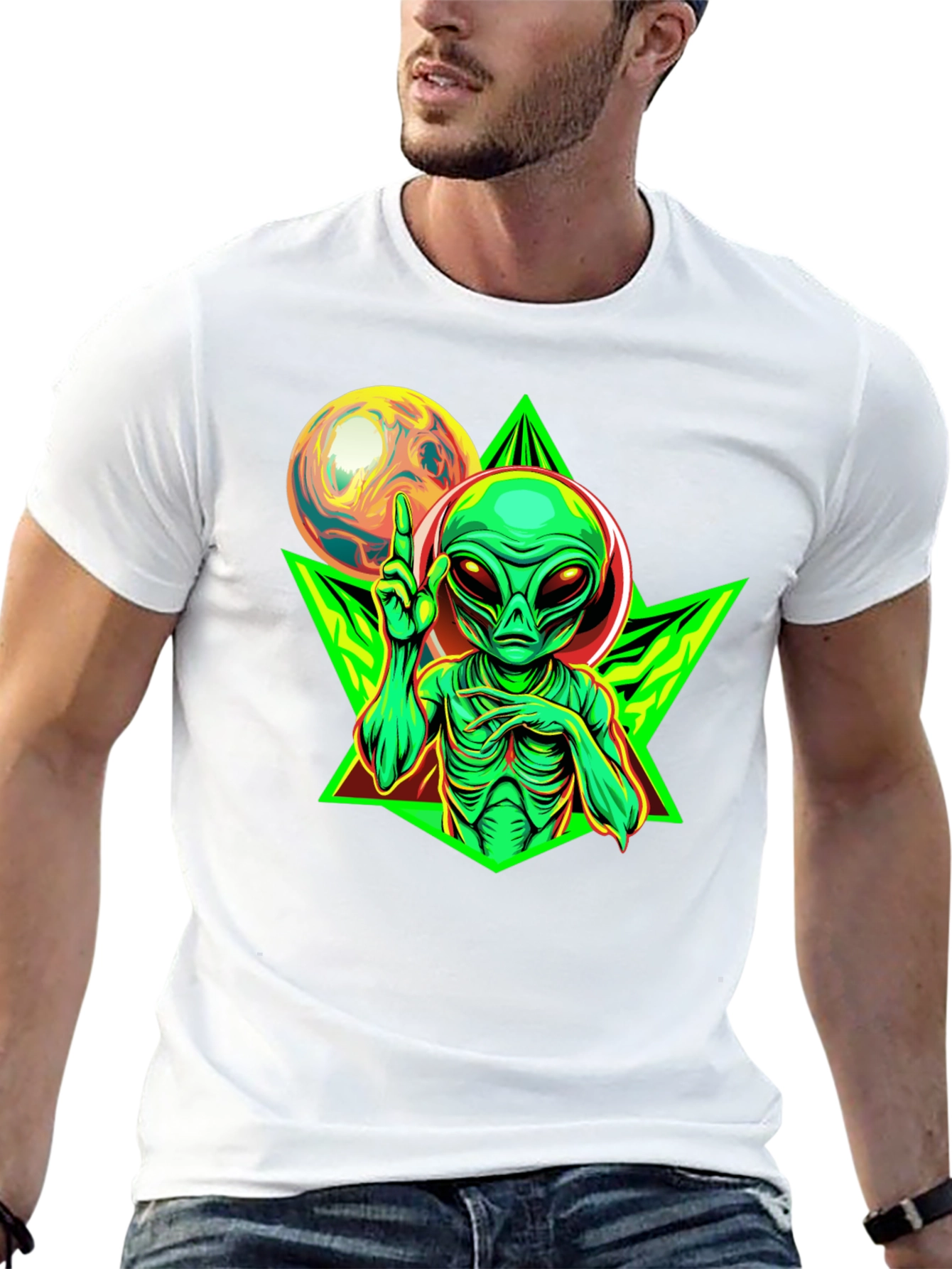 Alien Graphic T-Shirt - Black Cotton Tee