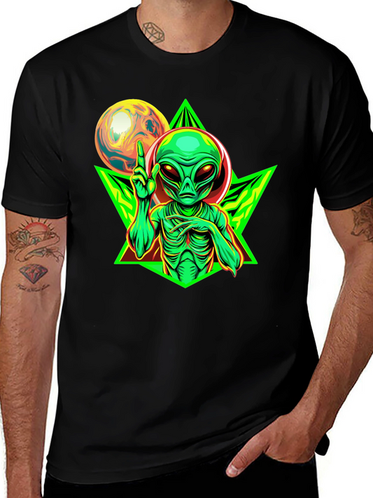 Alien Graphic T-Shirt - Black Cotton Tee