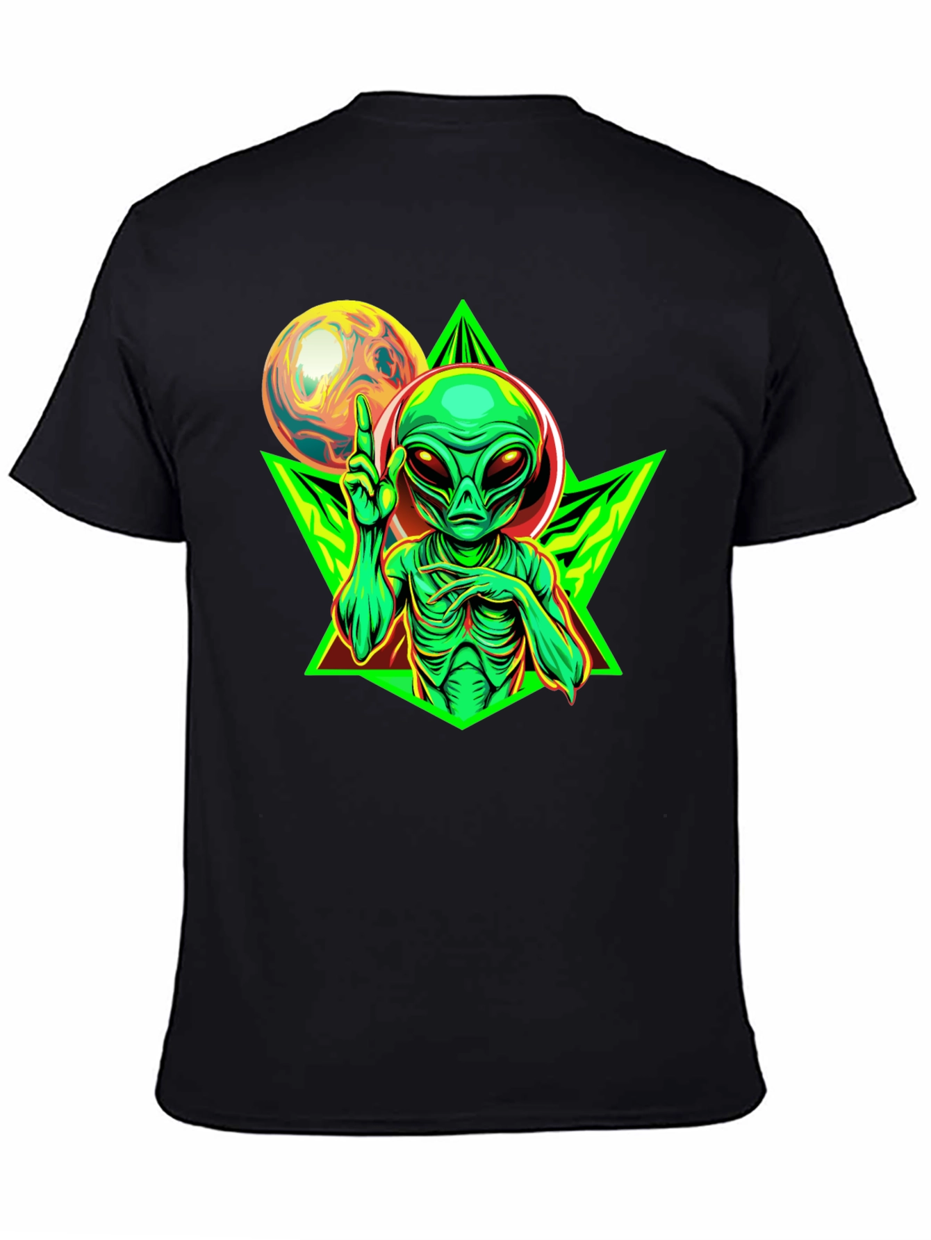 Alien Graphic T-Shirt - Black Cotton Tee