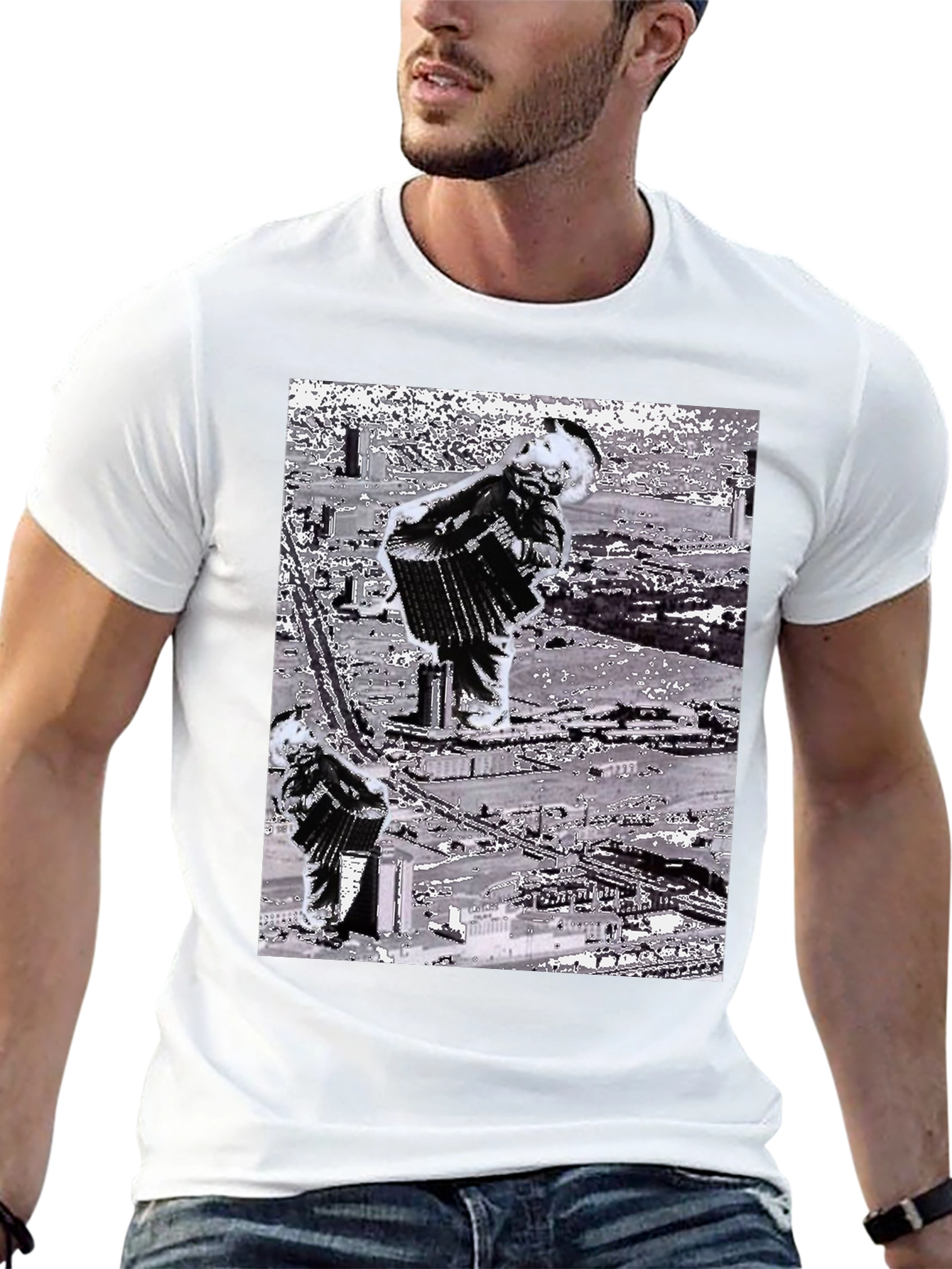 Accordion Player Graphic T-Shirt
