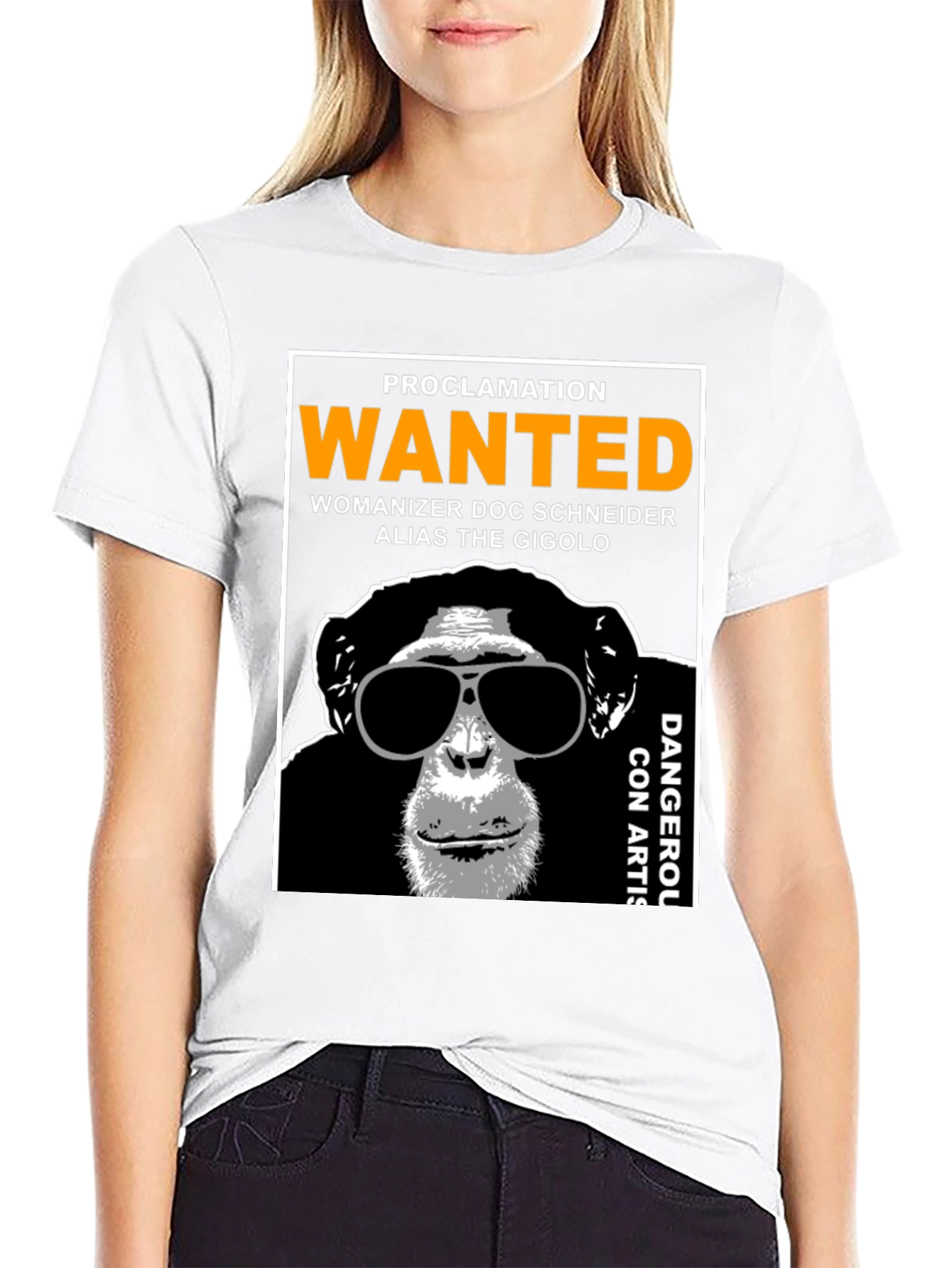 Wanted Monkey T-Shirt - Funny Primate Novelty Tee