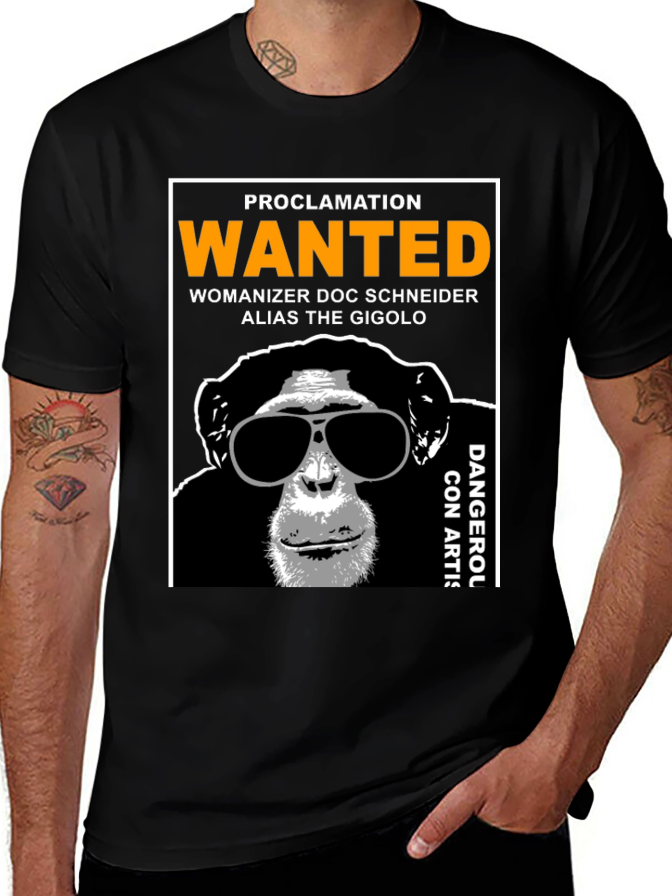 Wanted Monkey T-Shirt - Funny Primate Novelty Tee