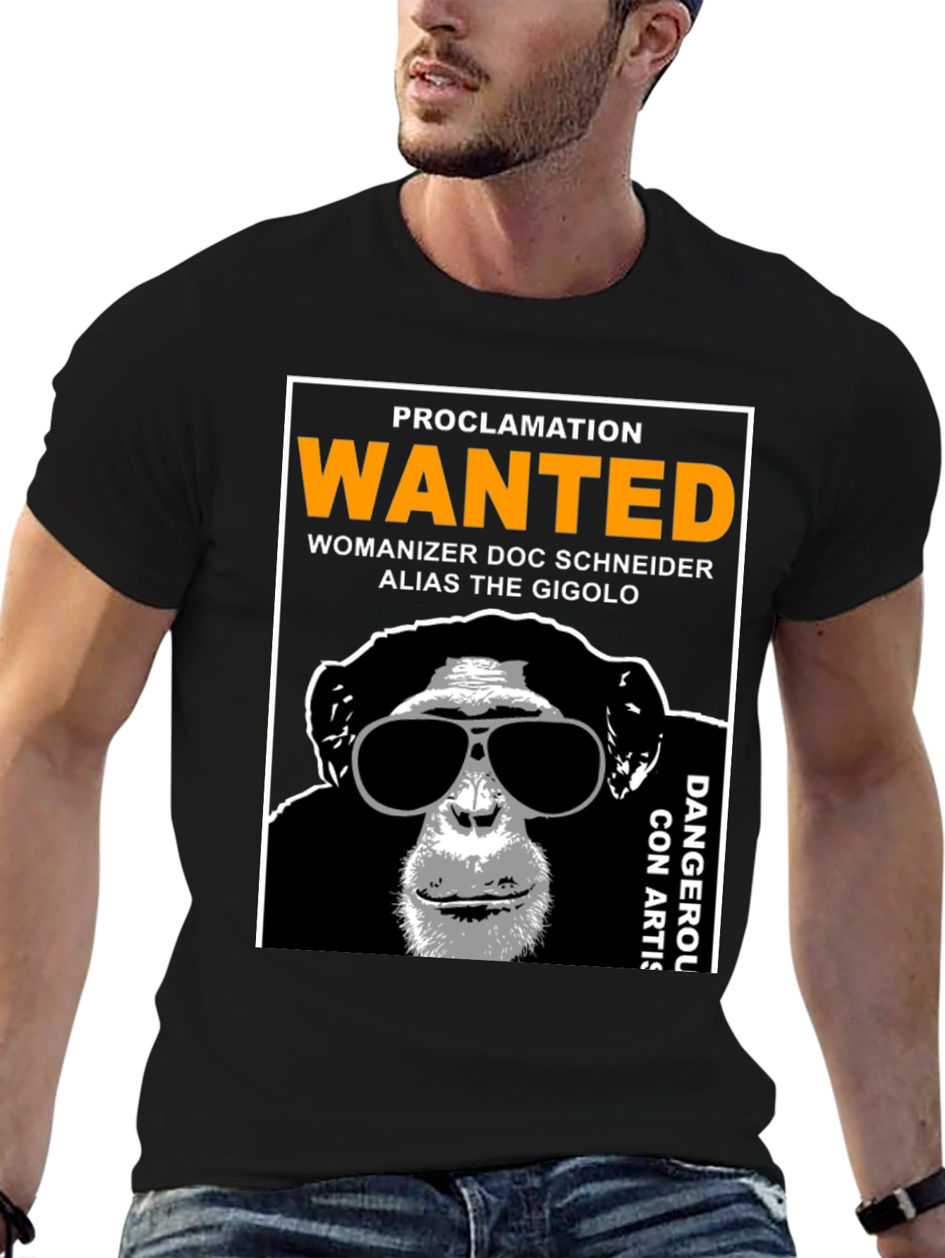 Wanted Monkey T-Shirt - Funny Primate Novelty Tee