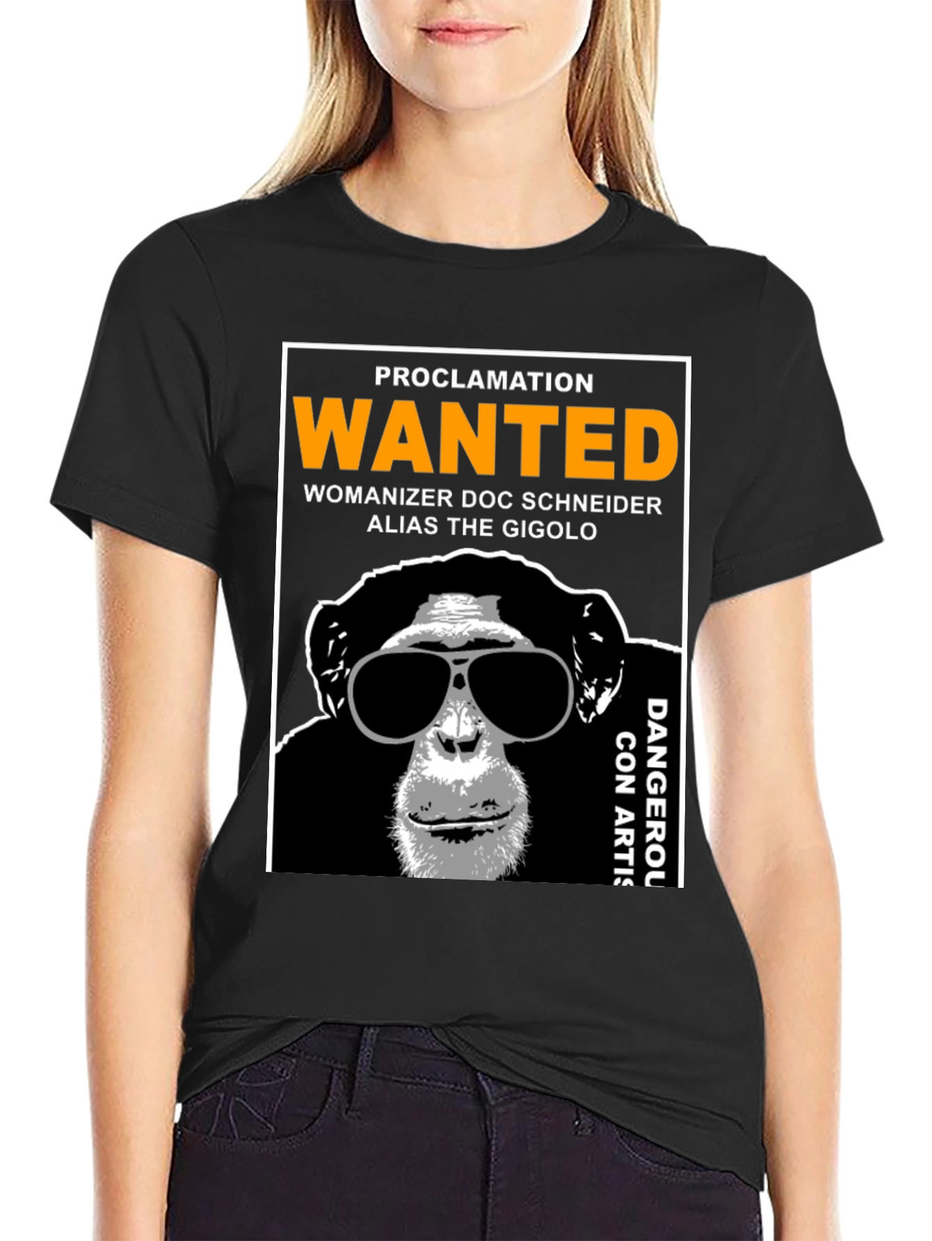 Wanted Monkey T-Shirt - Funny Primate Novelty Tee