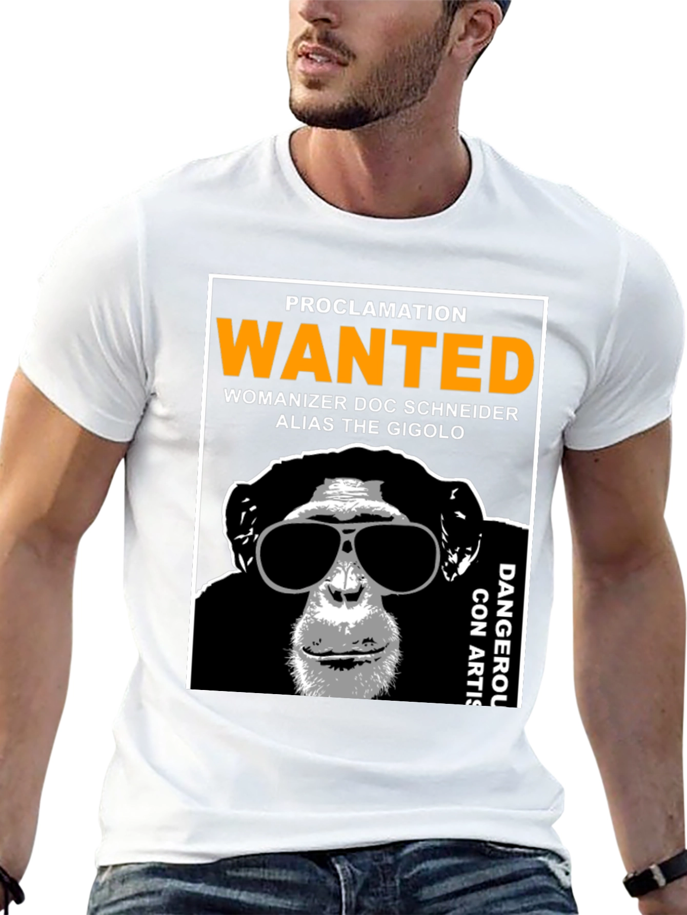 Wanted Monkey T-Shirt - Funny Primate Novelty Tee