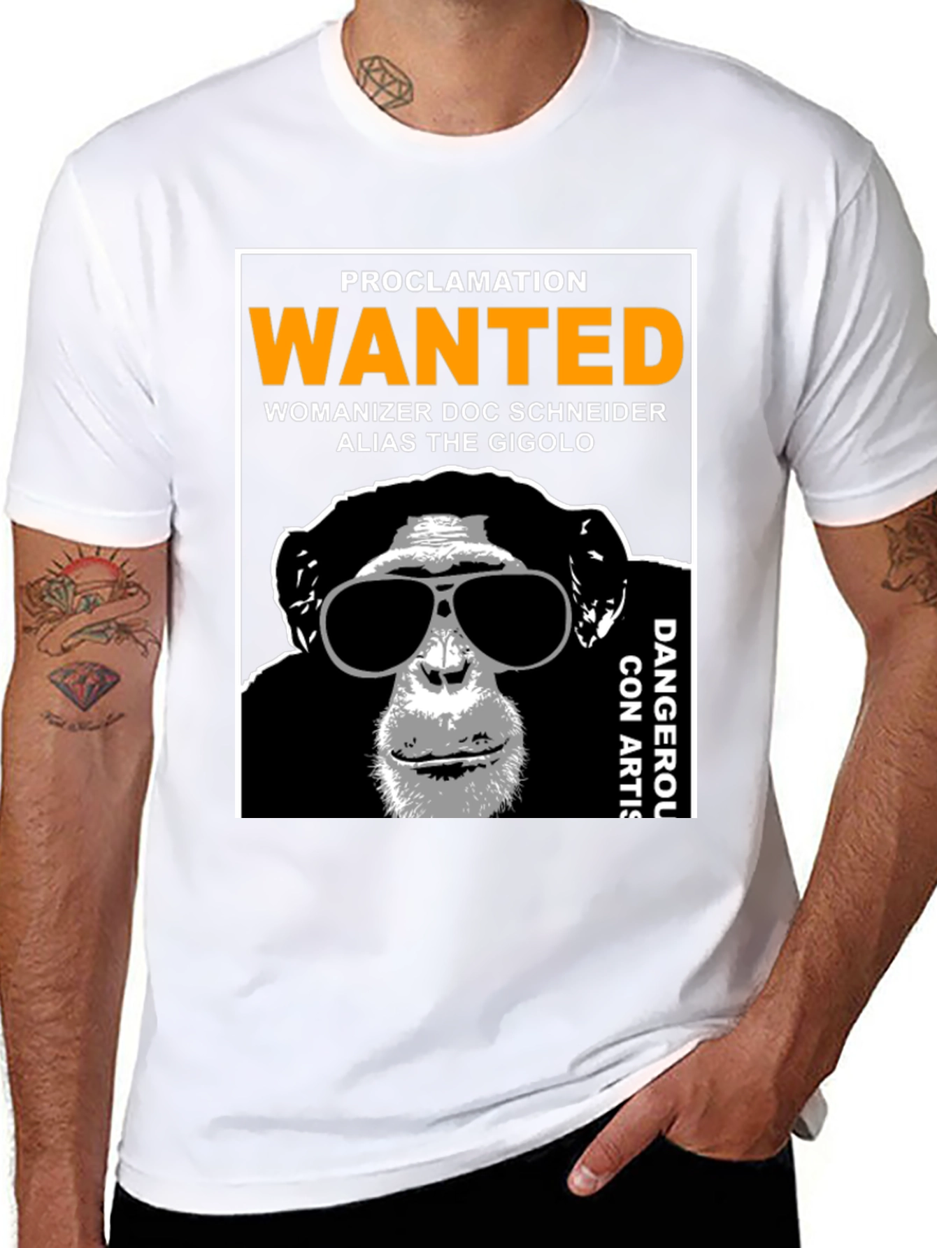 Wanted Monkey T-Shirt - Funny Primate Novelty Tee