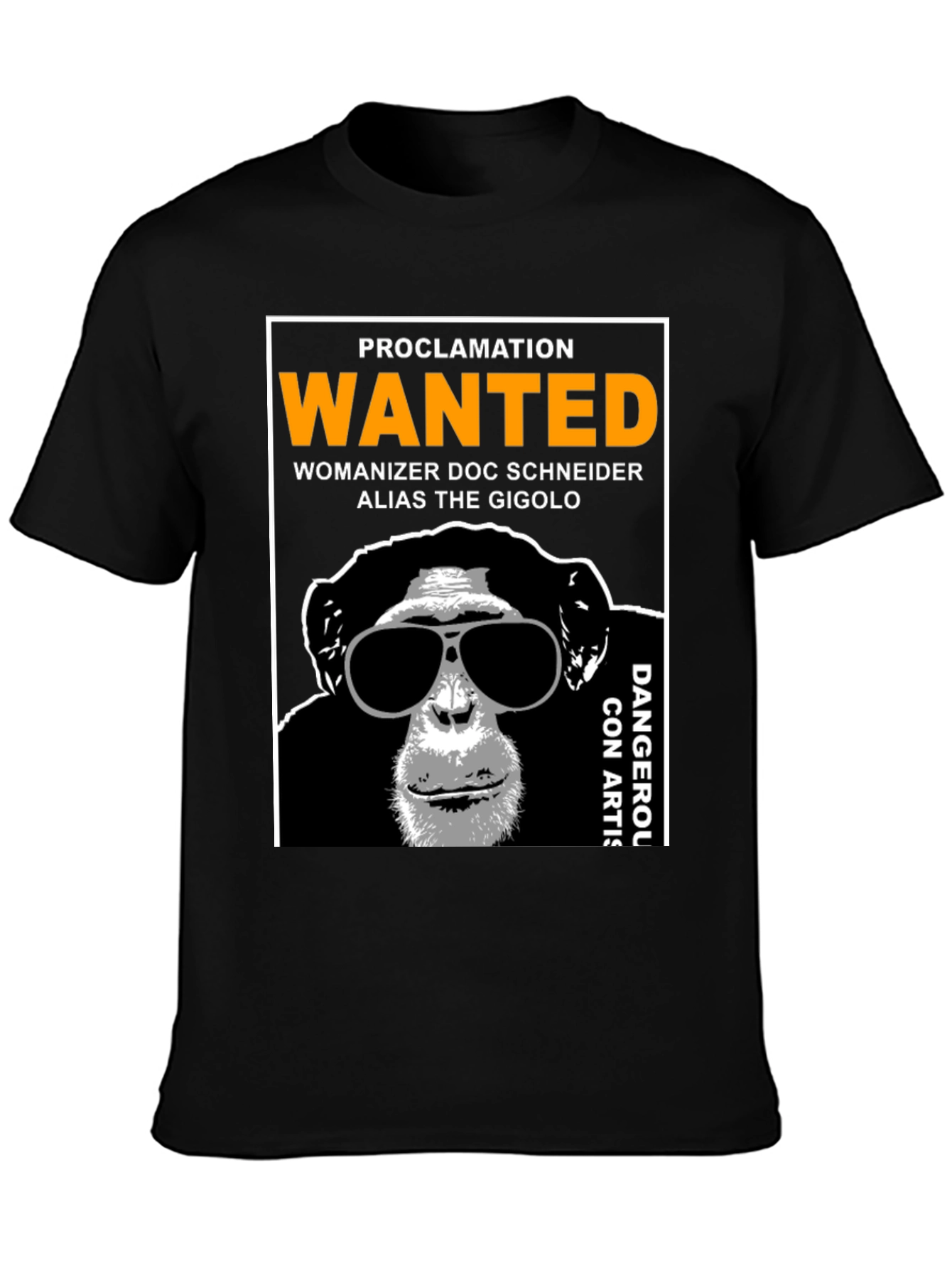Wanted Monkey T-Shirt - Funny Primate Novelty Tee
