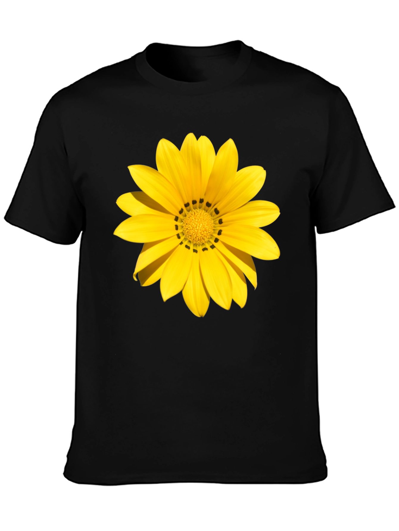 Yellow Flower Graphic Tee - Black Unisex Shirt