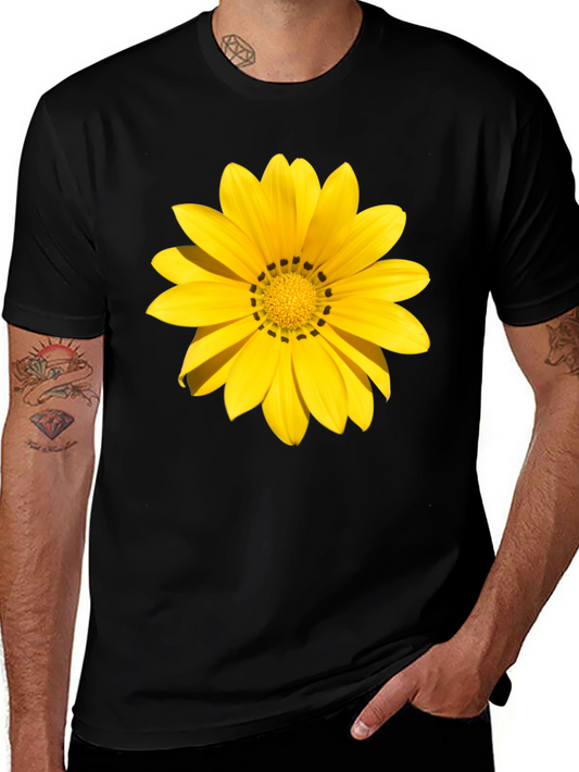 Yellow Flower Graphic Tee - Black Unisex Shirt