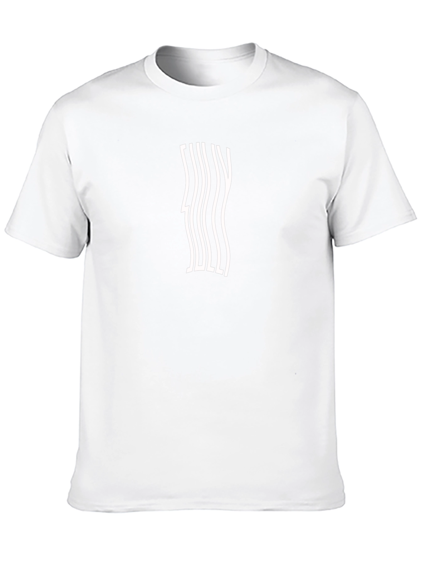 Wavy Text Graphic Tee - Modern Black T-Shirt