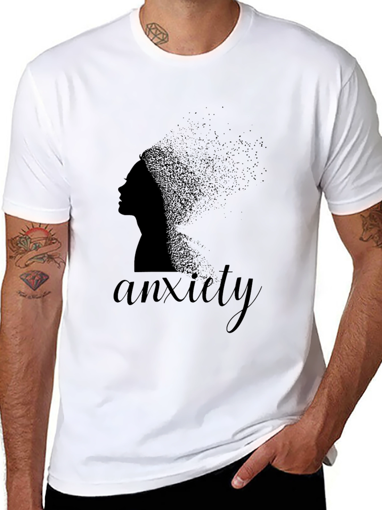 Anxiety Womens Black Graphic T-Shirt