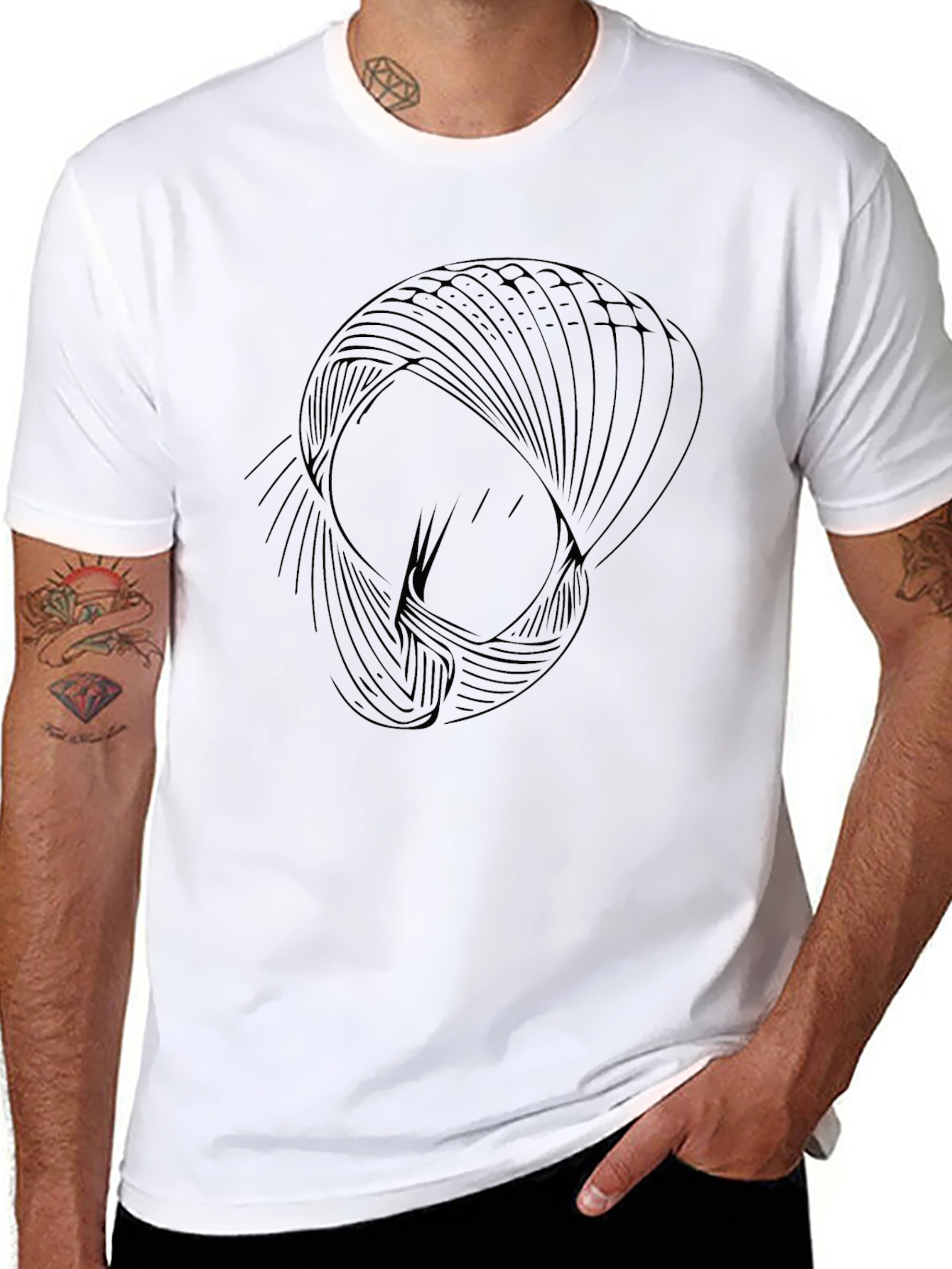 Abstract Graphic Black T-Shirt - Modern Casual Wear