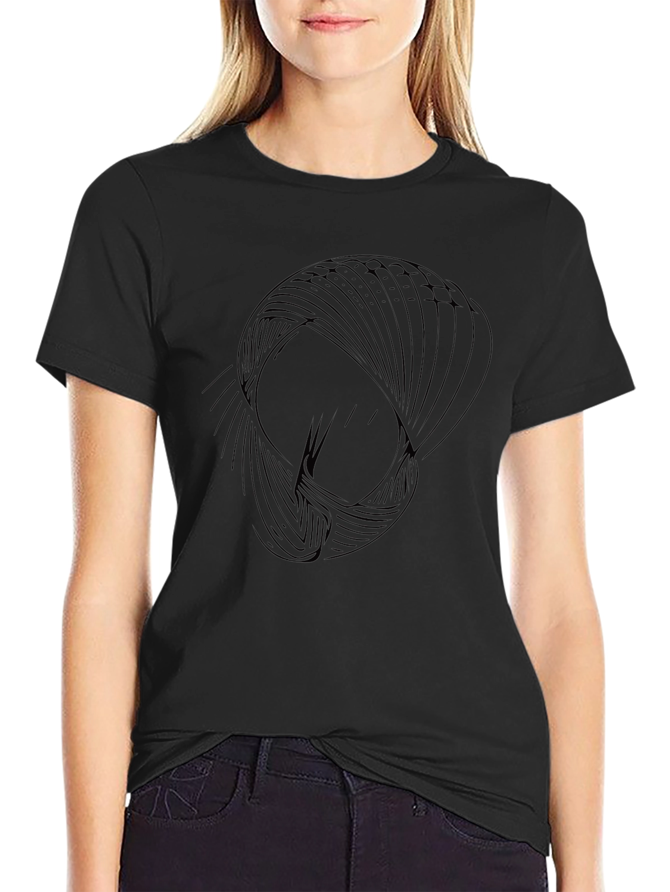 Abstract Graphic Black T-Shirt - Modern Casual Wear