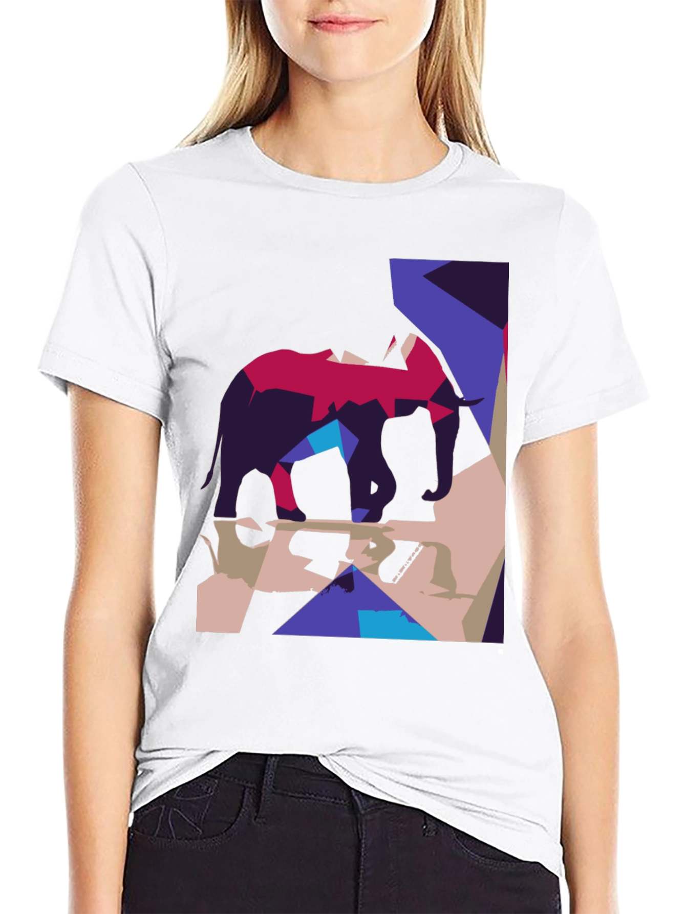 Abstract Elephant Graphic Tee - Modern Art Shirt