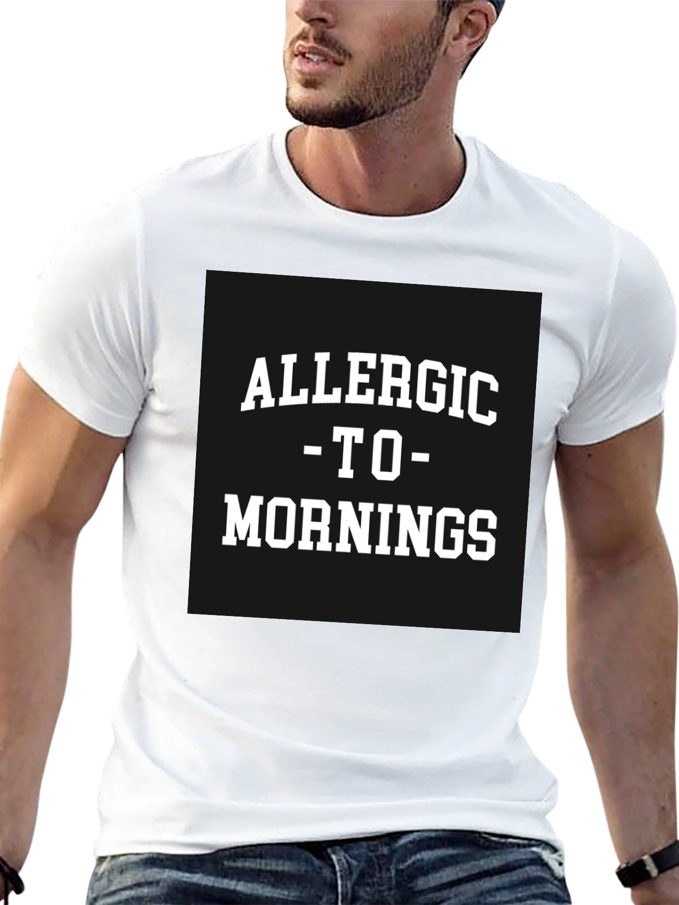 Allergic to Mornings Black T-Shirt