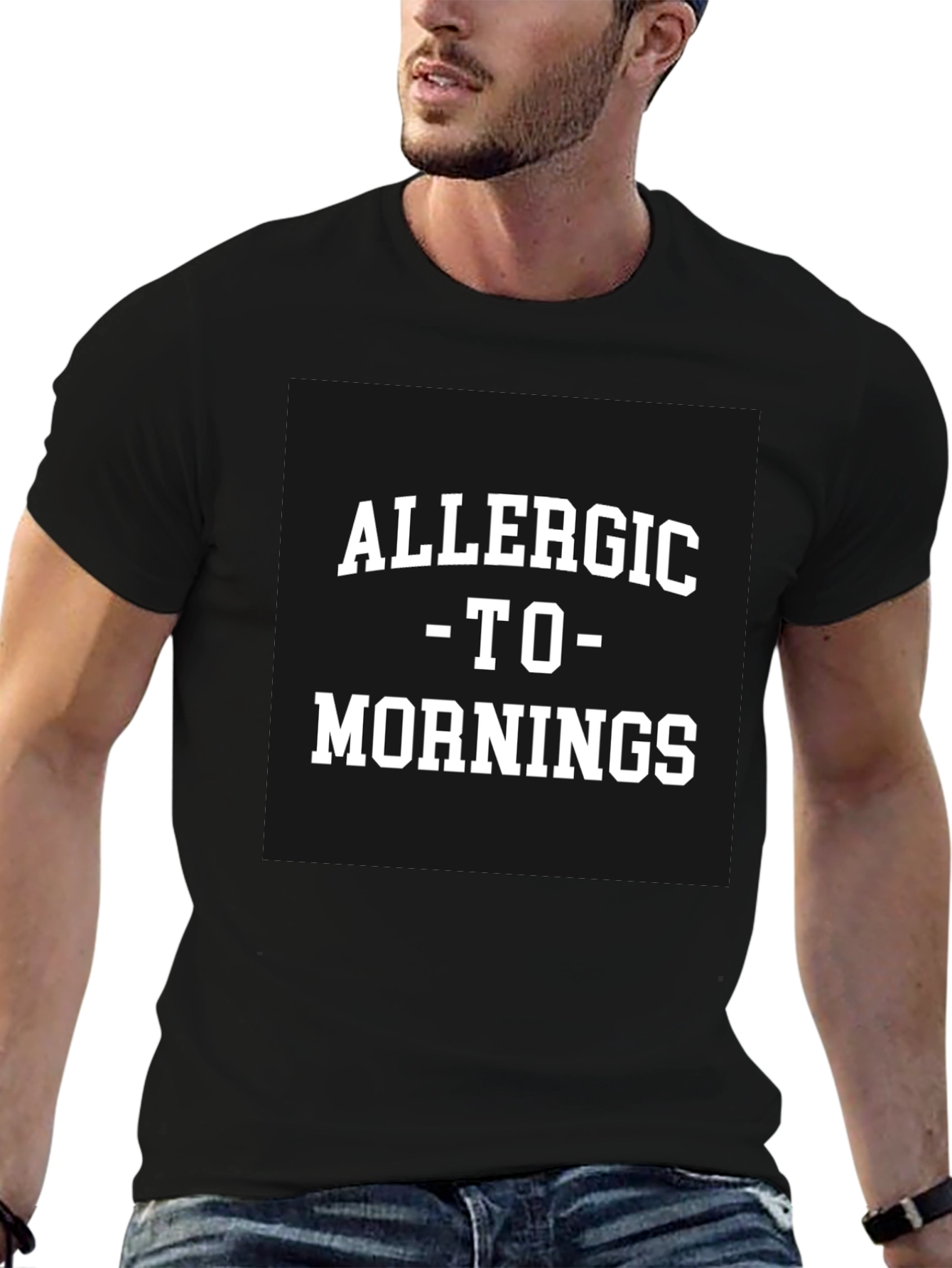 Allergic to Mornings Black T-Shirt