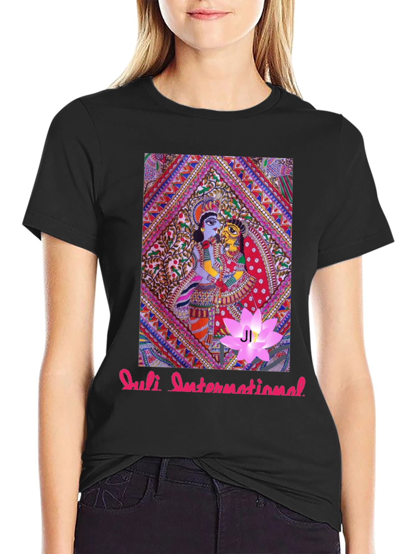 Artistic Print Black T-Shirt