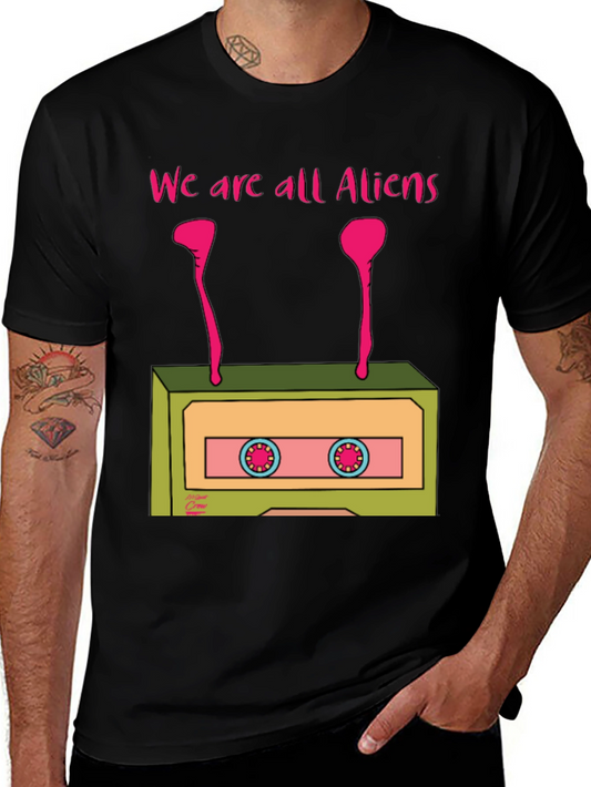 Alien Cassette Tape Graphic T-Shirt - We Are All Aliens