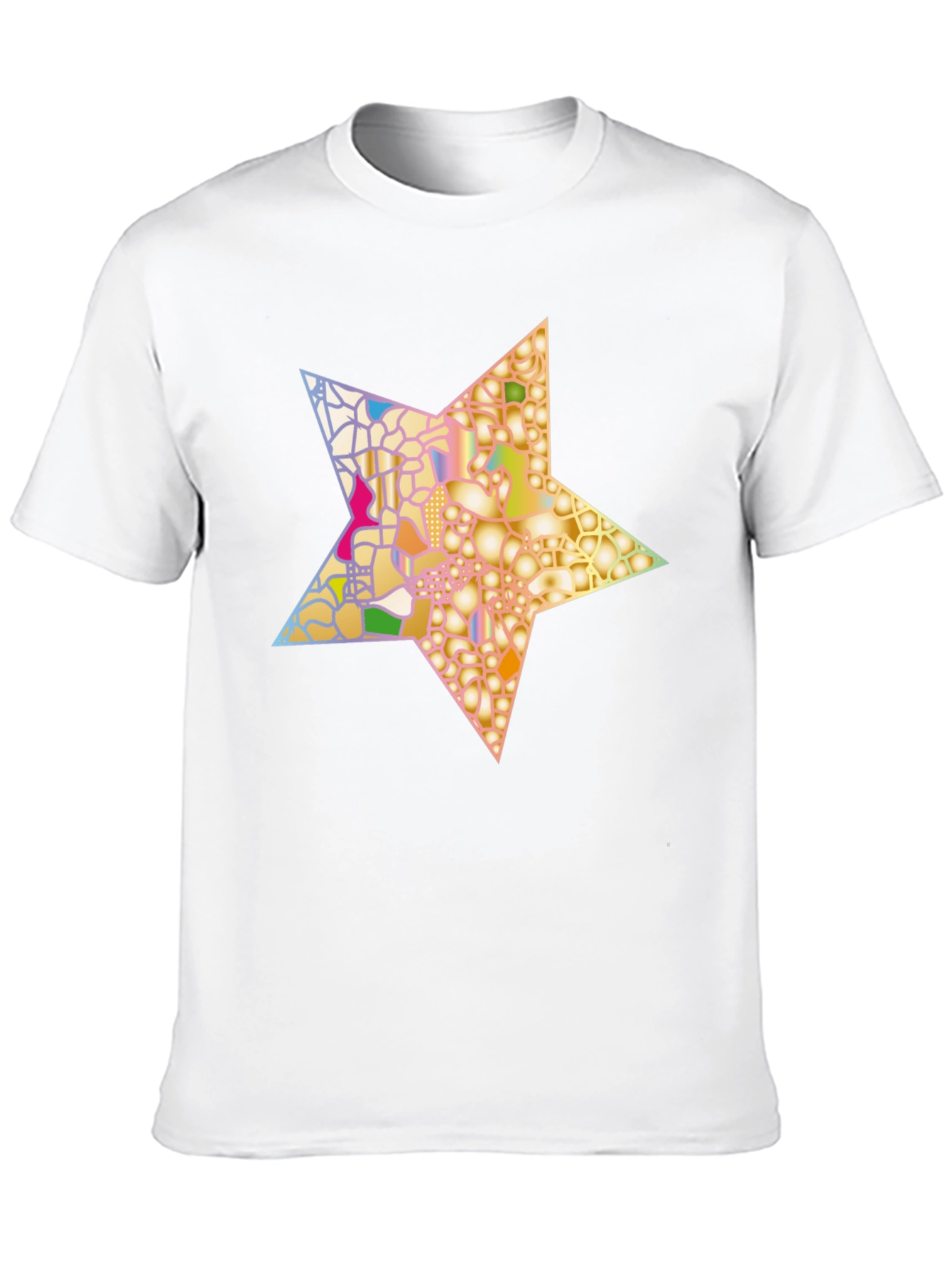 Abstract Star Graphic Tee - Stylish Mens Black T-Shirt