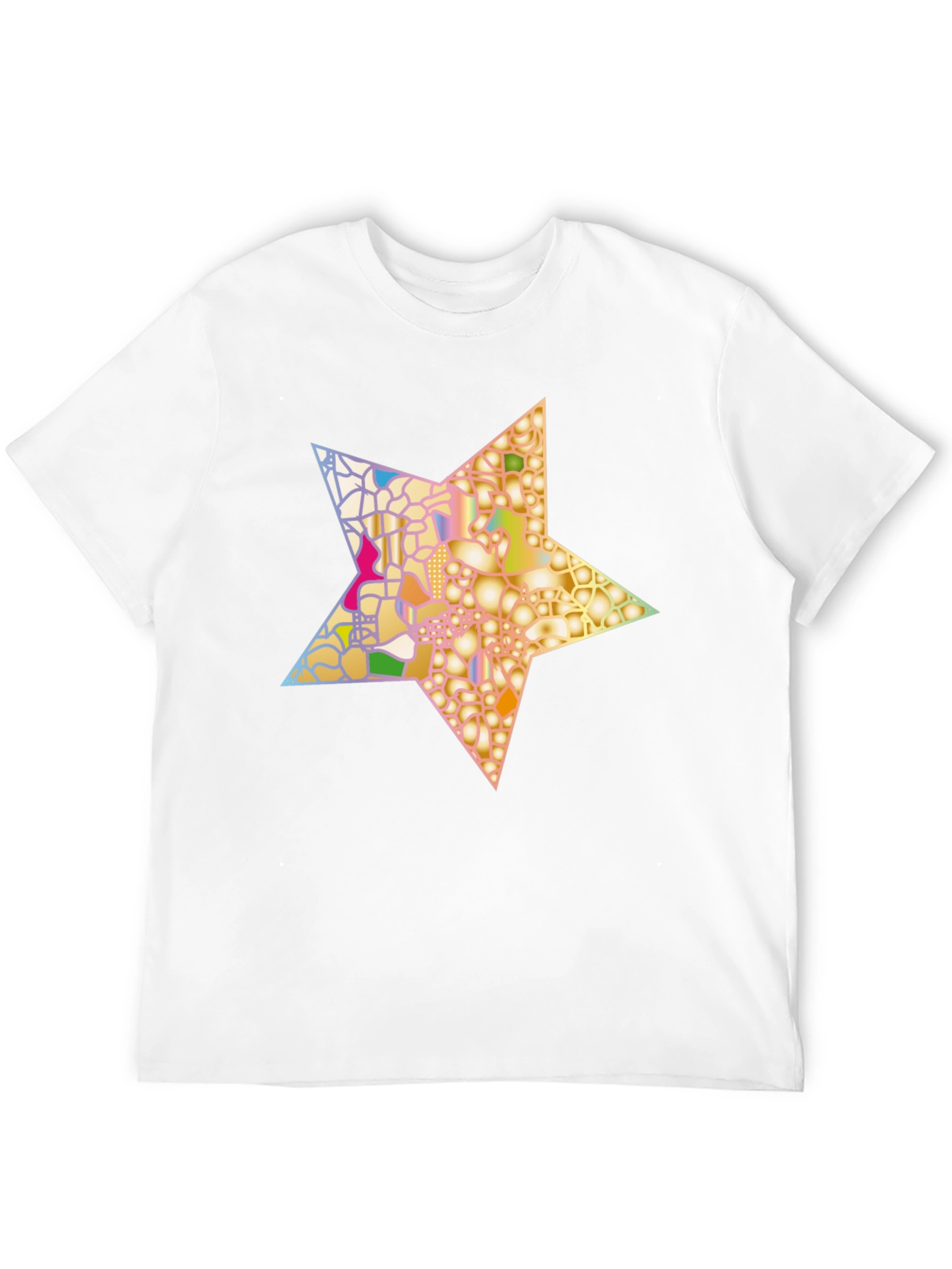 Abstract Star Graphic Tee - Stylish Mens Black T-Shirt