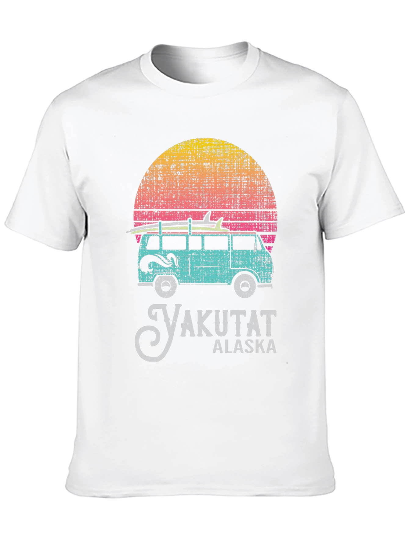 Yakutat Alaska Retro Sunset Van Surf T-Shirt