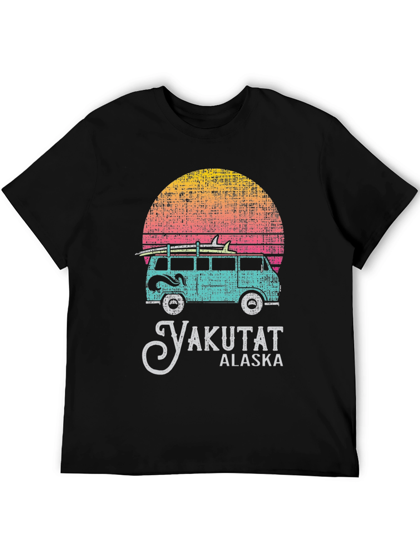 Yakutat Alaska Retro Sunset Van Surf T-Shirt