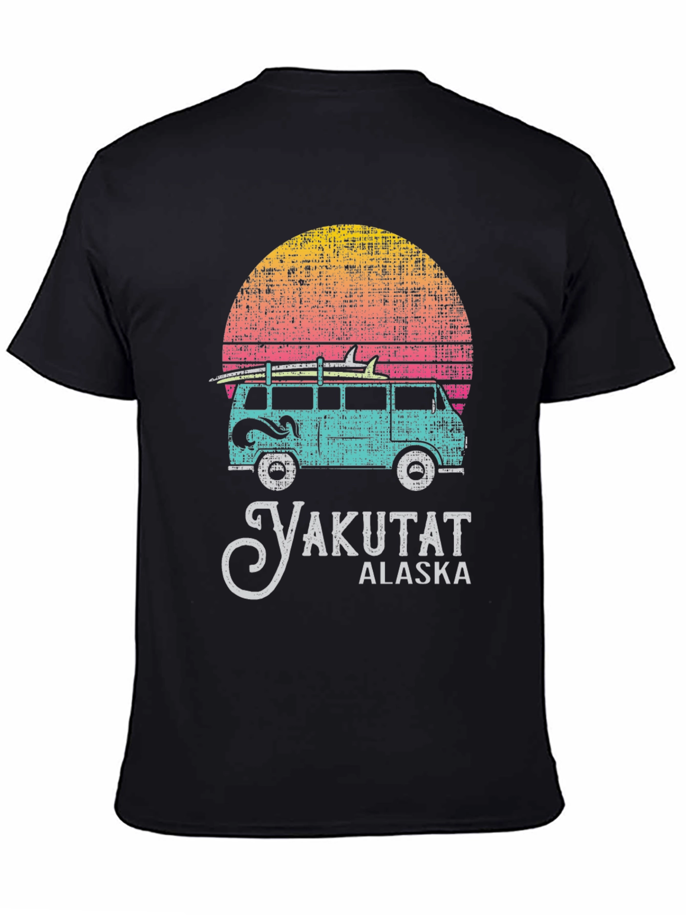 Yakutat Alaska Retro Sunset Van Surf T-Shirt