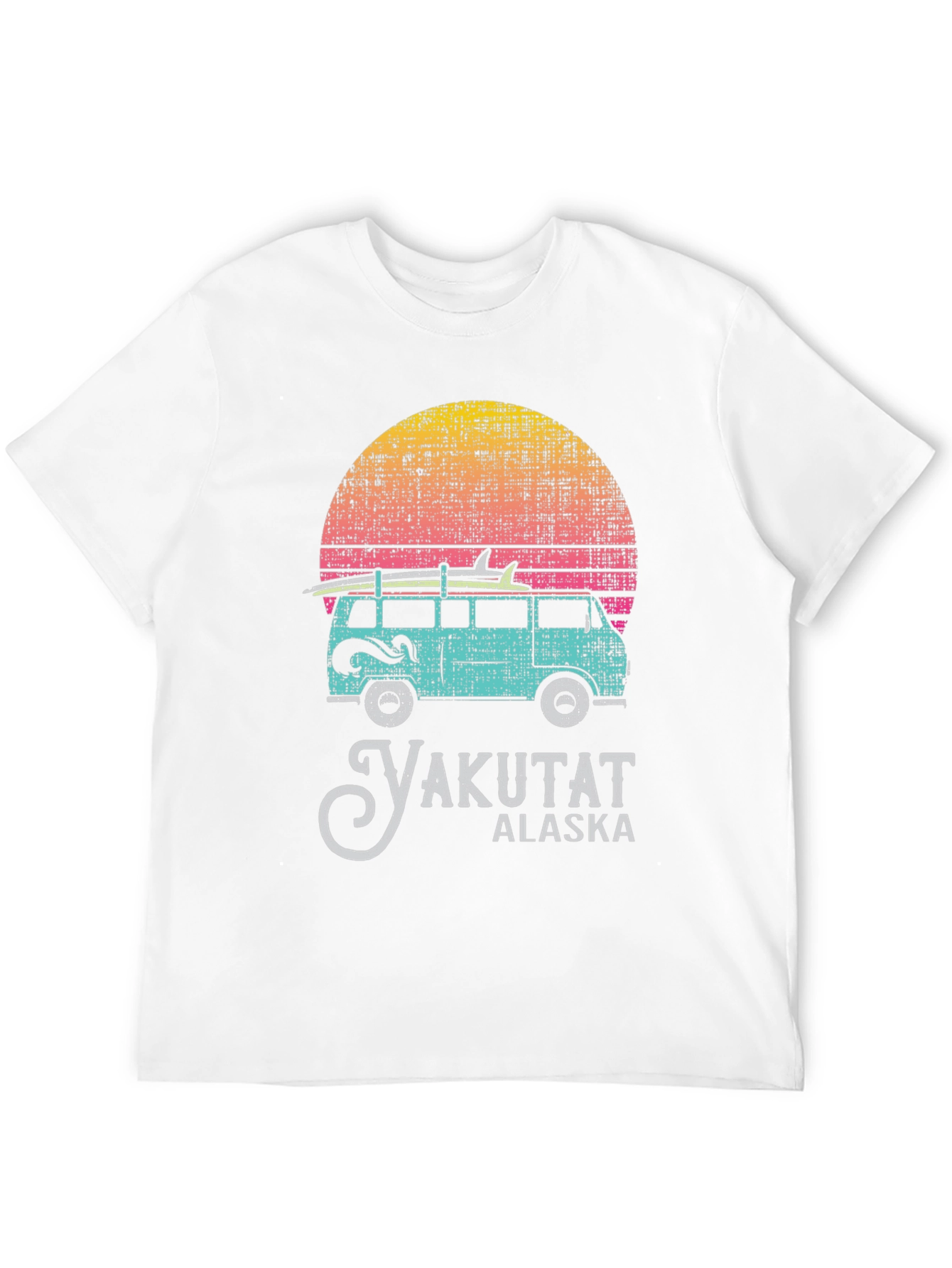 Yakutat Alaska Retro Sunset Van Surf T-Shirt