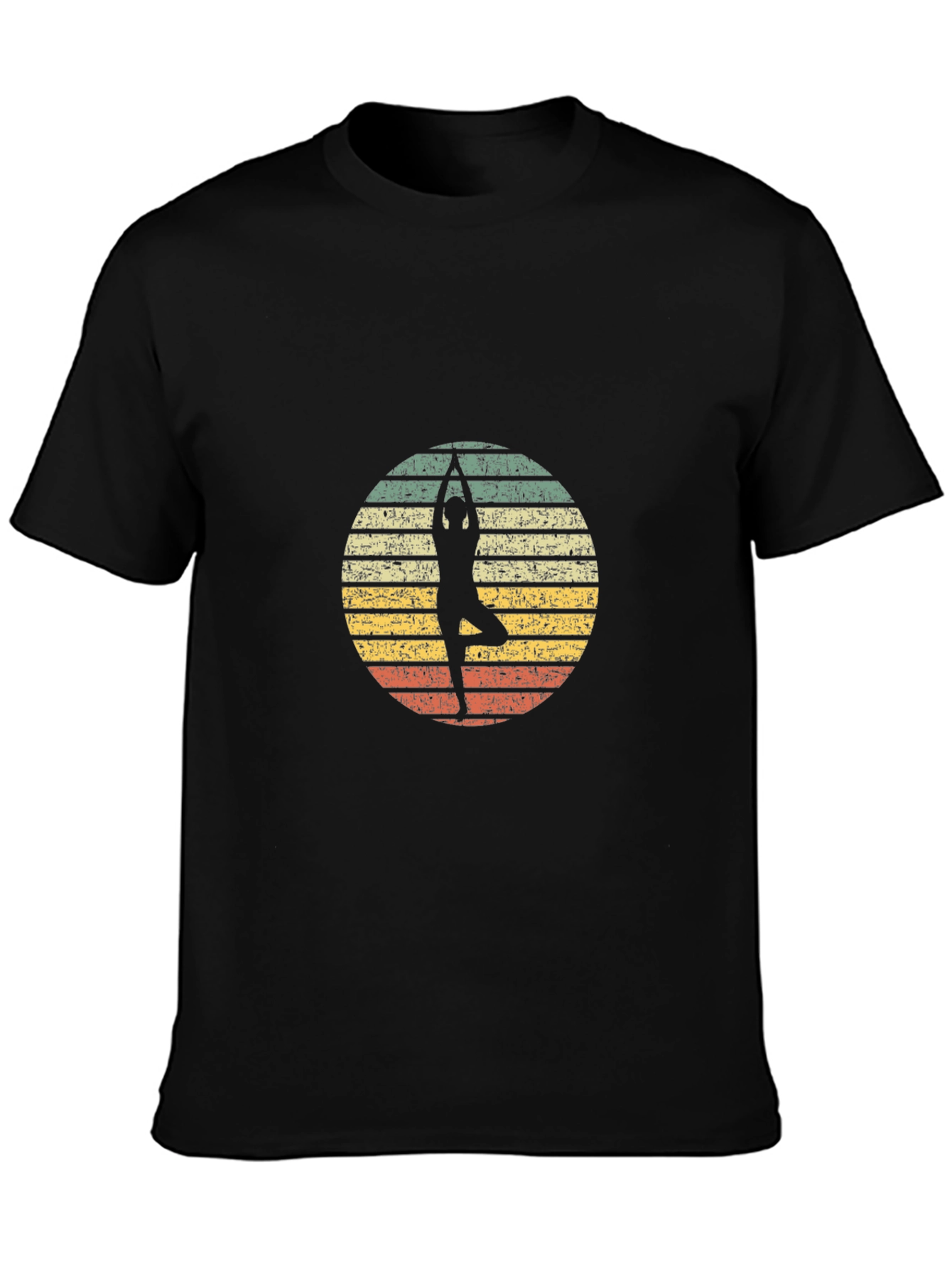 Yoga Pose Graphic Tee - Retro Style T-Shirt