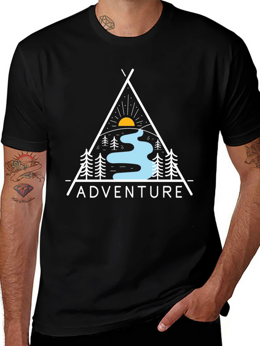 Adventure Graphic Print Black T-Shirt