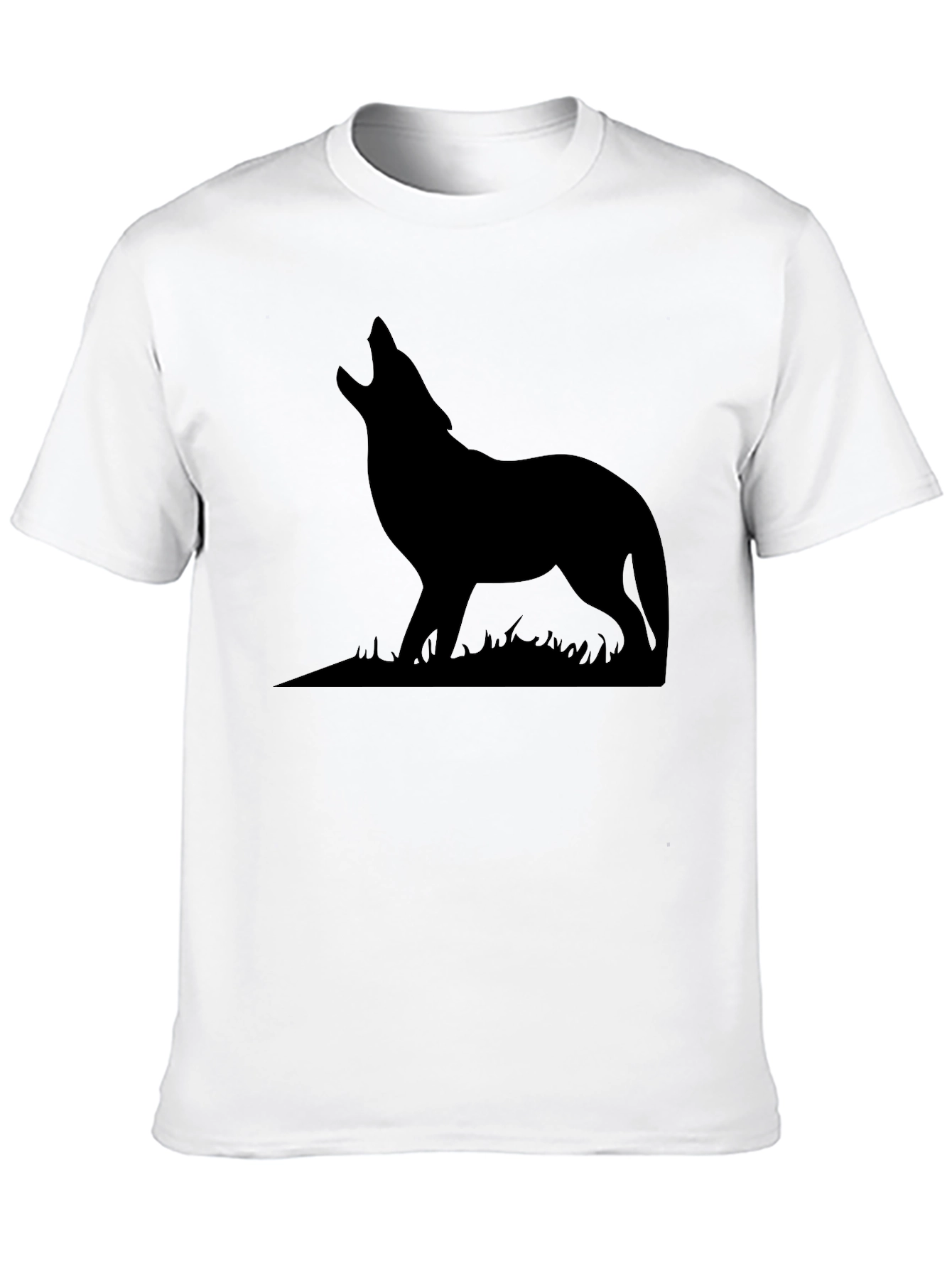 Wolf Silhouette Black Graphic Tee - Mens
