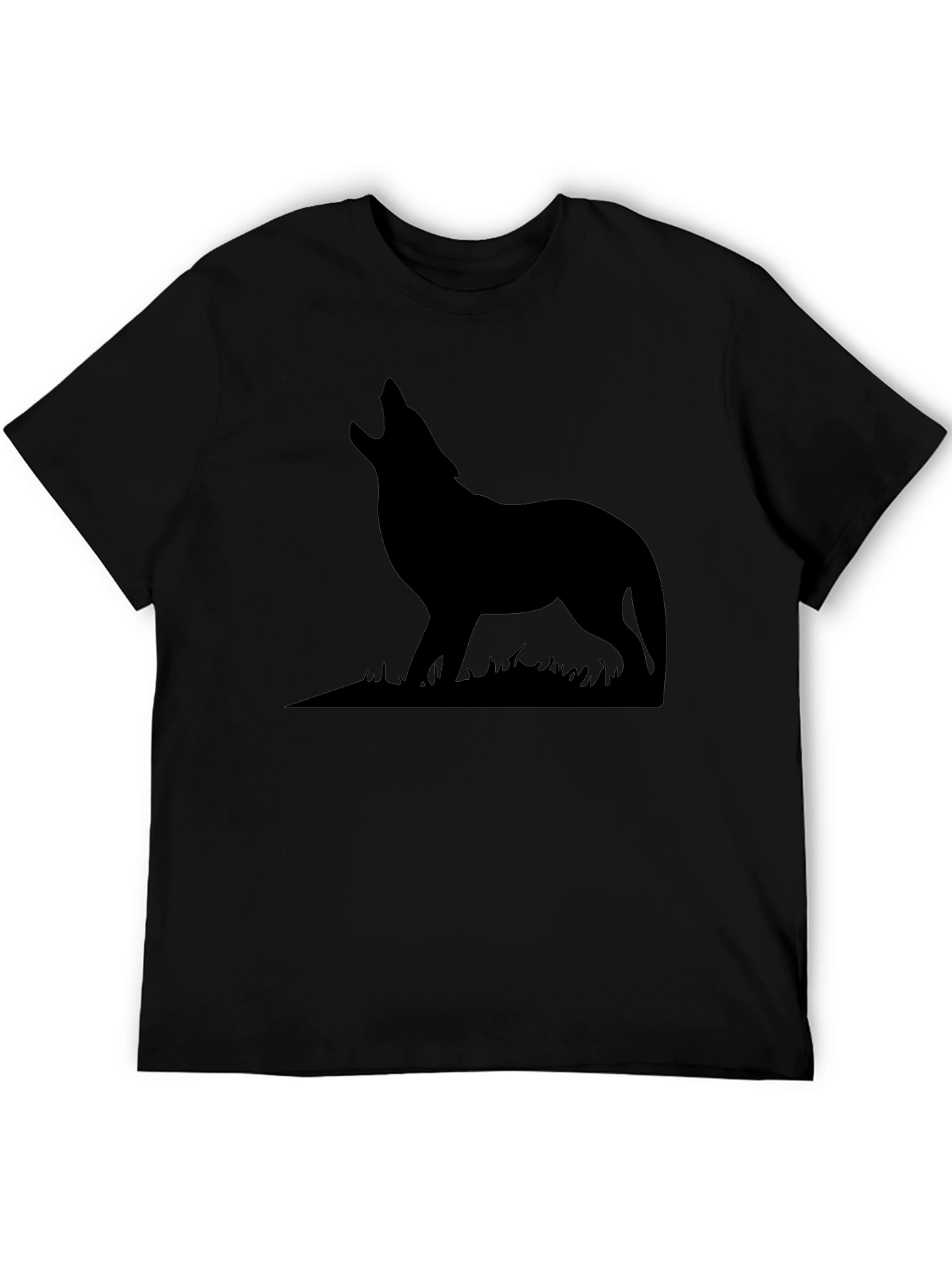 Wolf Silhouette Black Graphic Tee - Mens