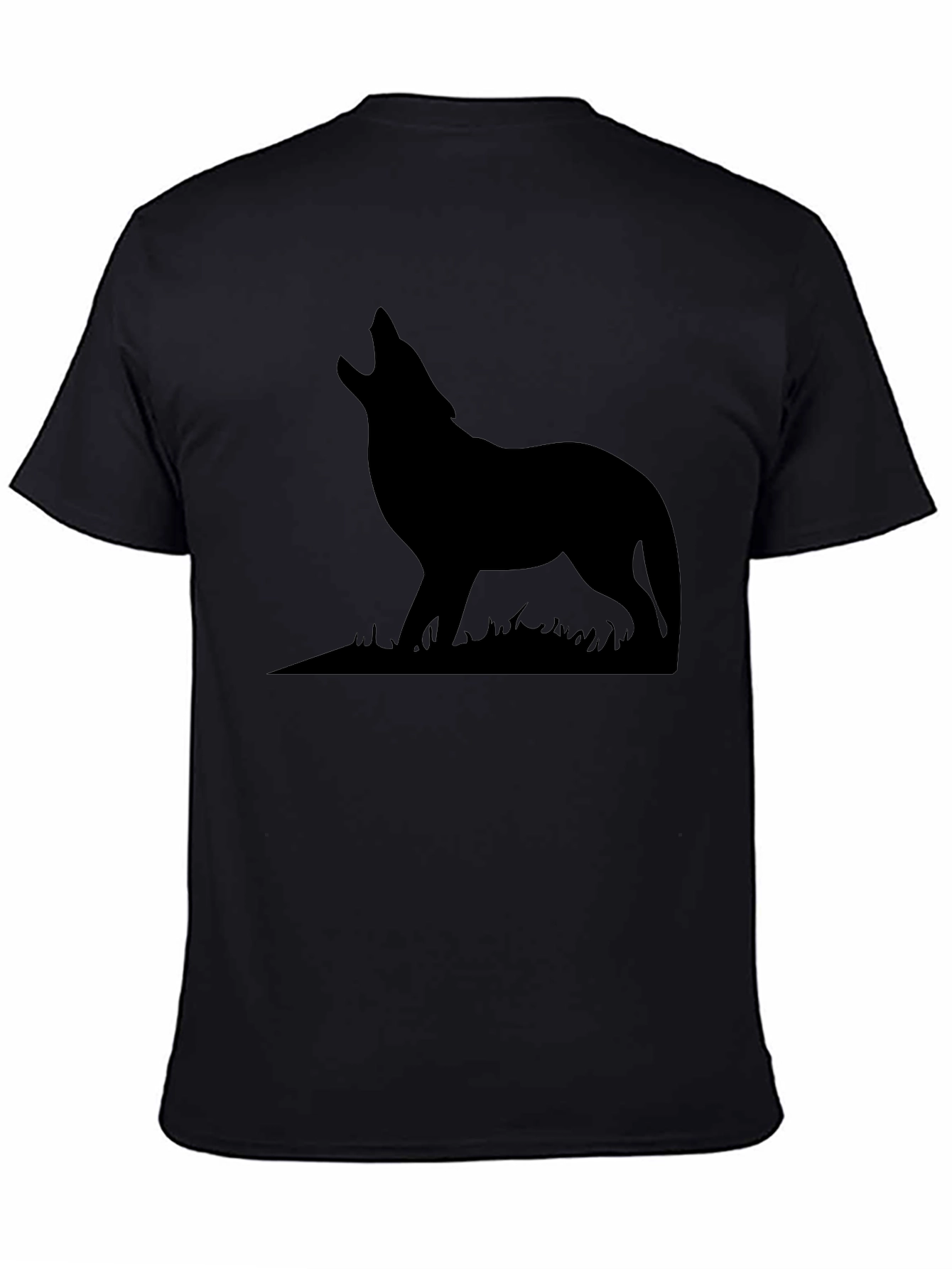 Wolf Silhouette Black Graphic Tee - Mens