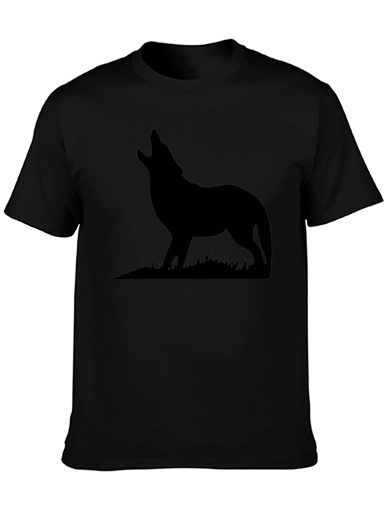 Wolf Silhouette Black Graphic Tee - Mens