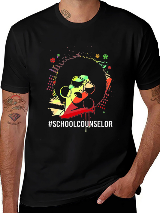 Afro School Counselor Graphic Tee