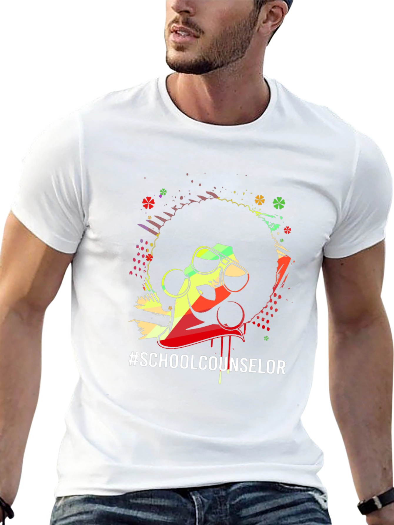 Afro School Counselor Graphic Tee
