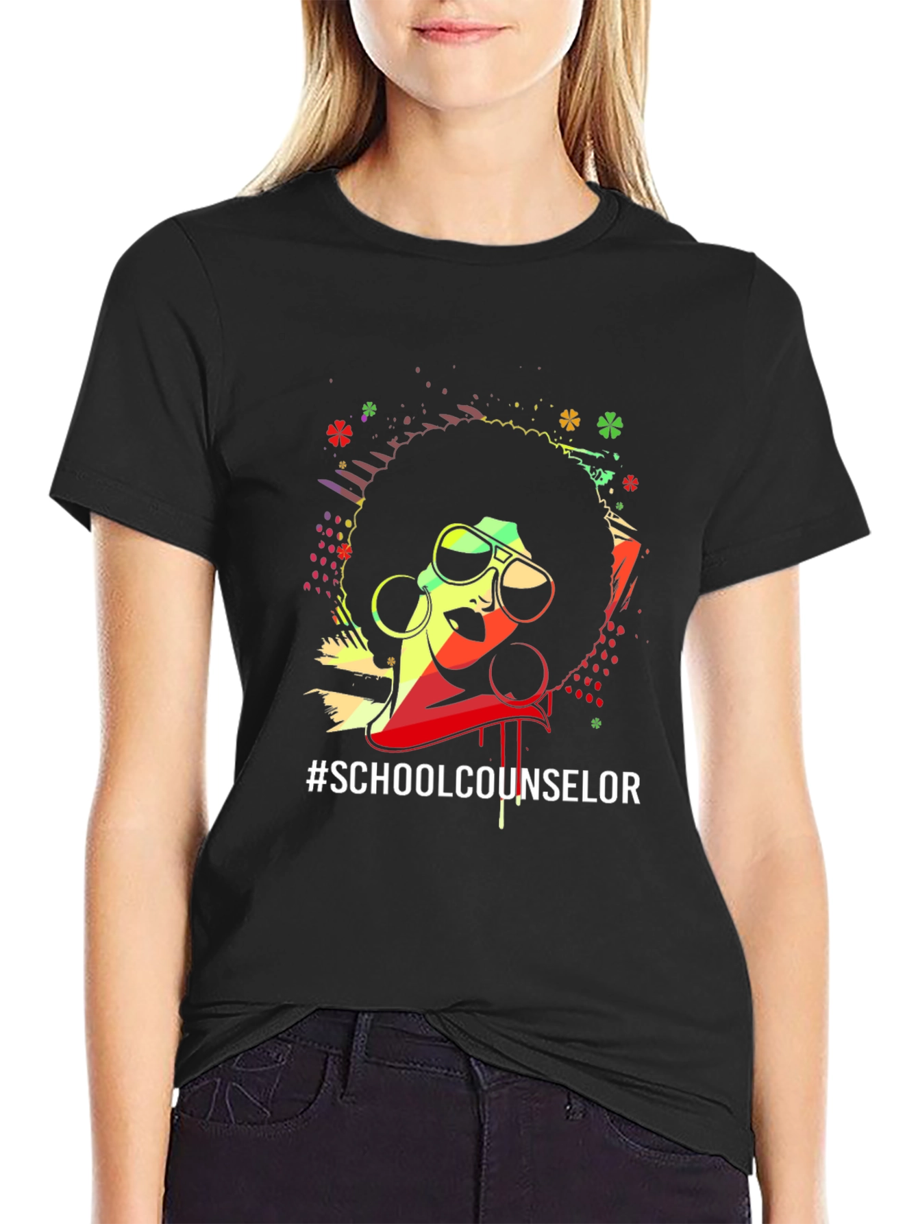 Afro School Counselor Graphic Tee