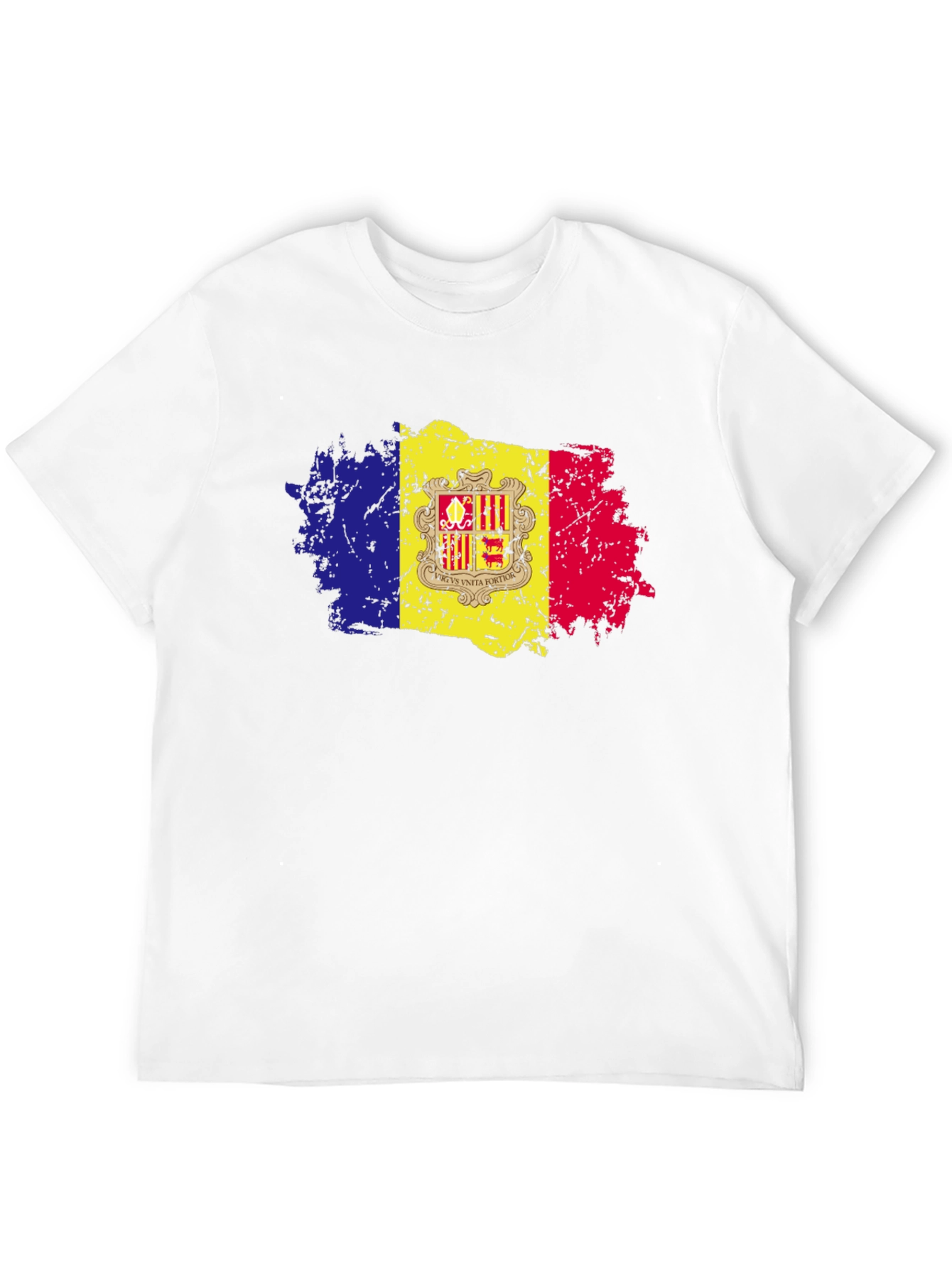 Andorra Flag Grunge Style T-Shirt