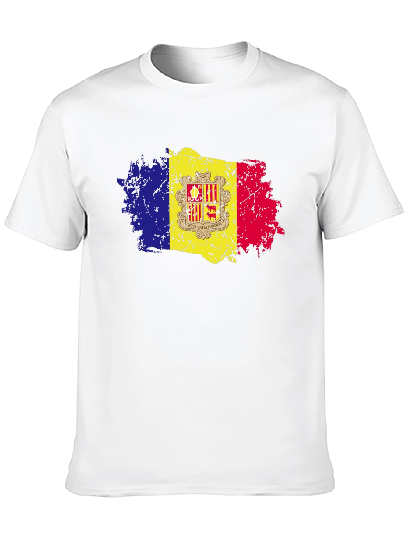 Andorra Flag Grunge Style T-Shirt