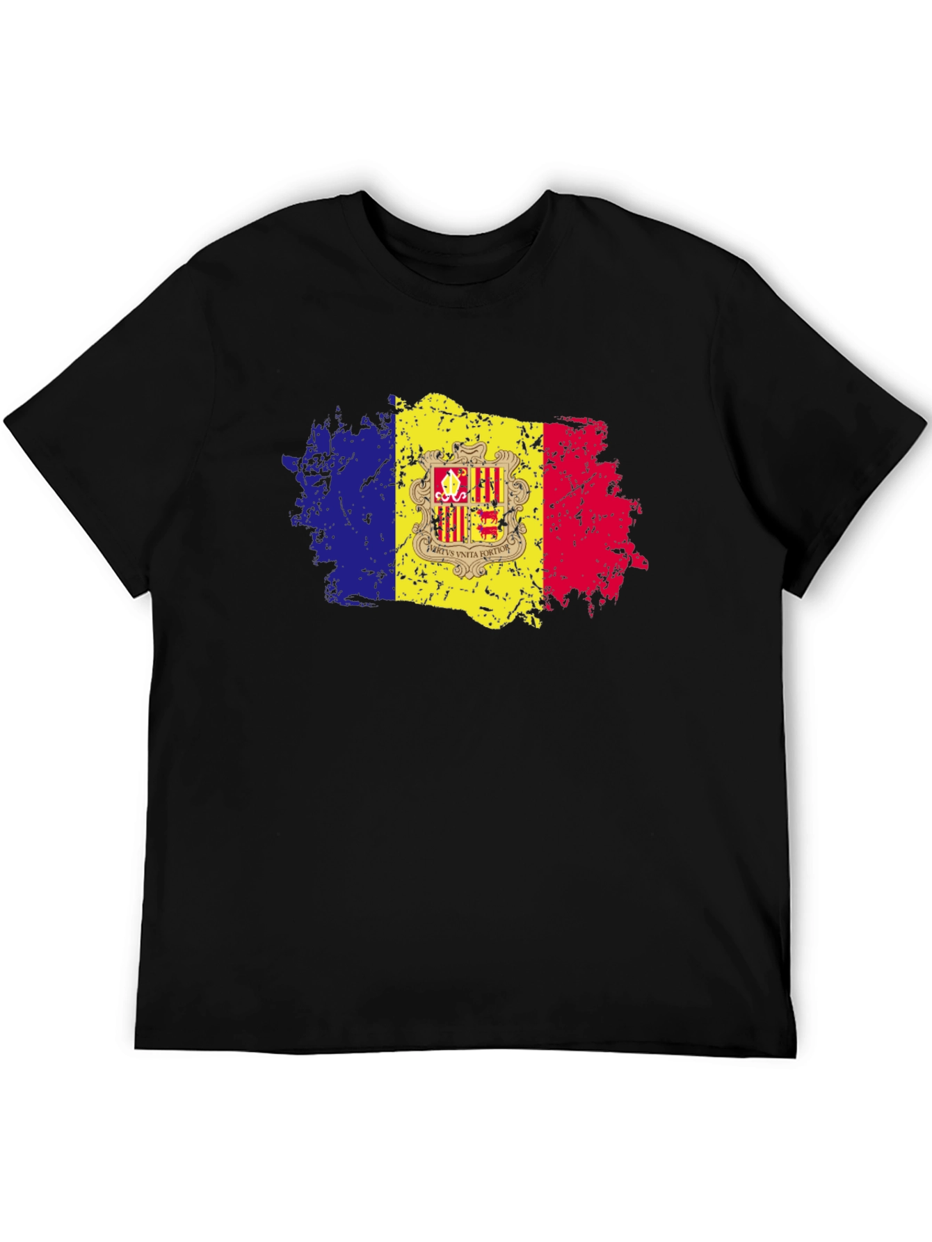 Andorra Flag Grunge Style T-Shirt