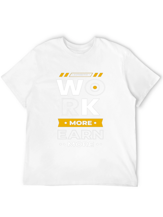 Work More Earn More Graphic Tee - Authentic Black T-Shirt