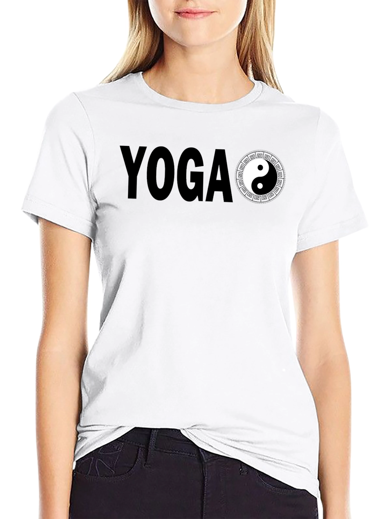 Yoga Yin Yang Graphic Tee - Mens Black T-Shirt