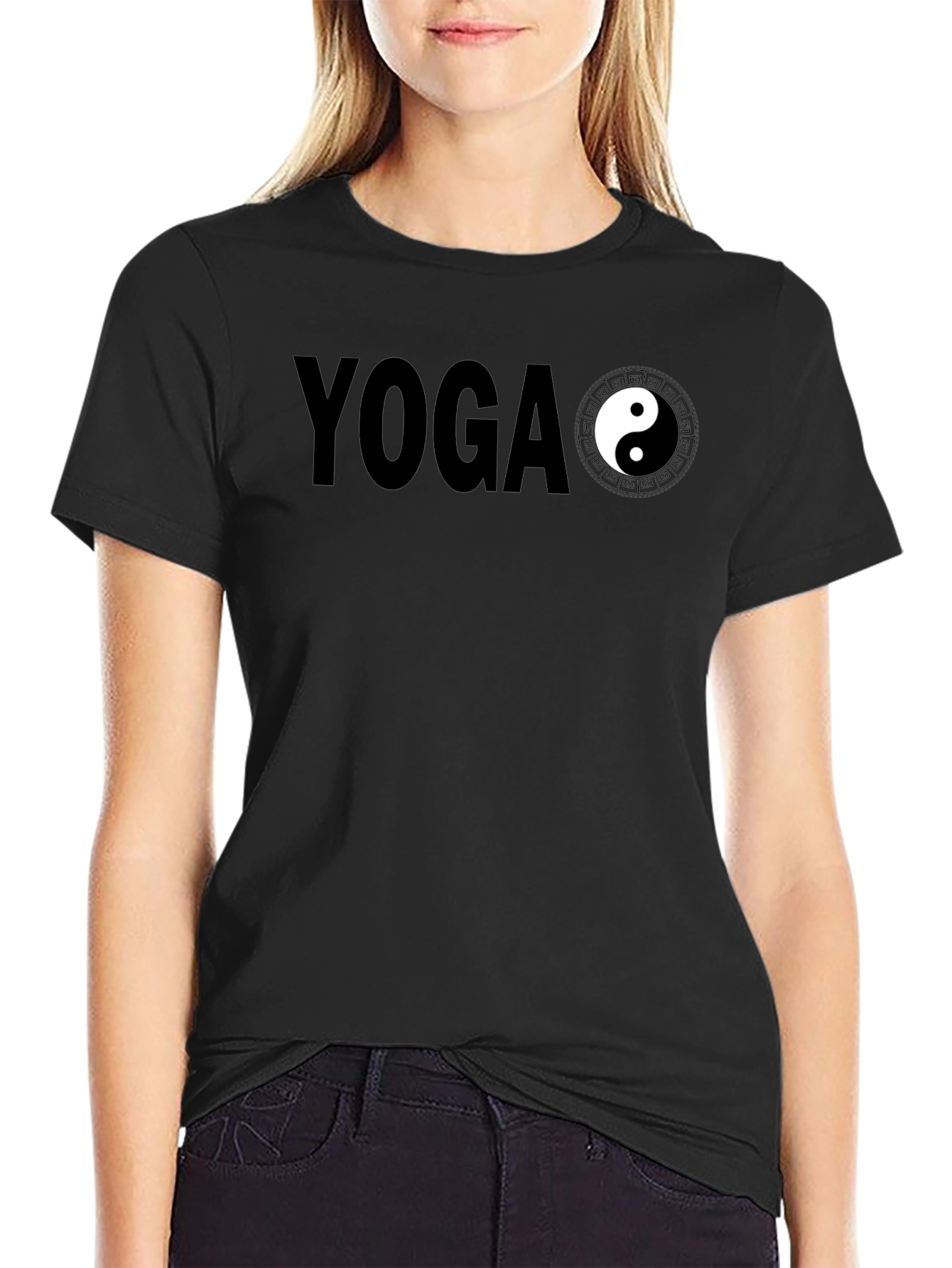 Yoga Yin Yang Graphic Tee - Mens Black T-Shirt