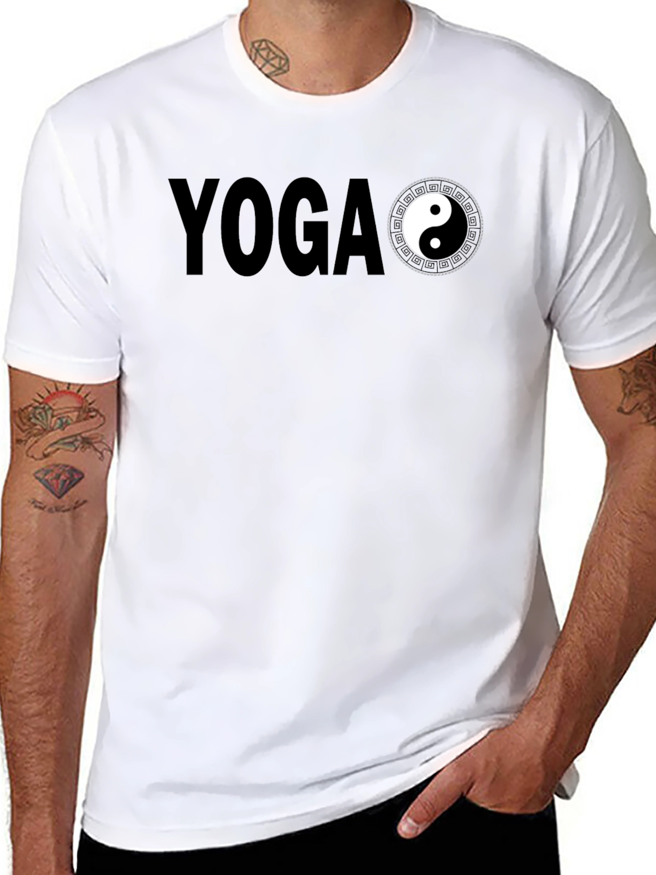 Yoga Yin Yang Graphic Tee - Mens Black T-Shirt