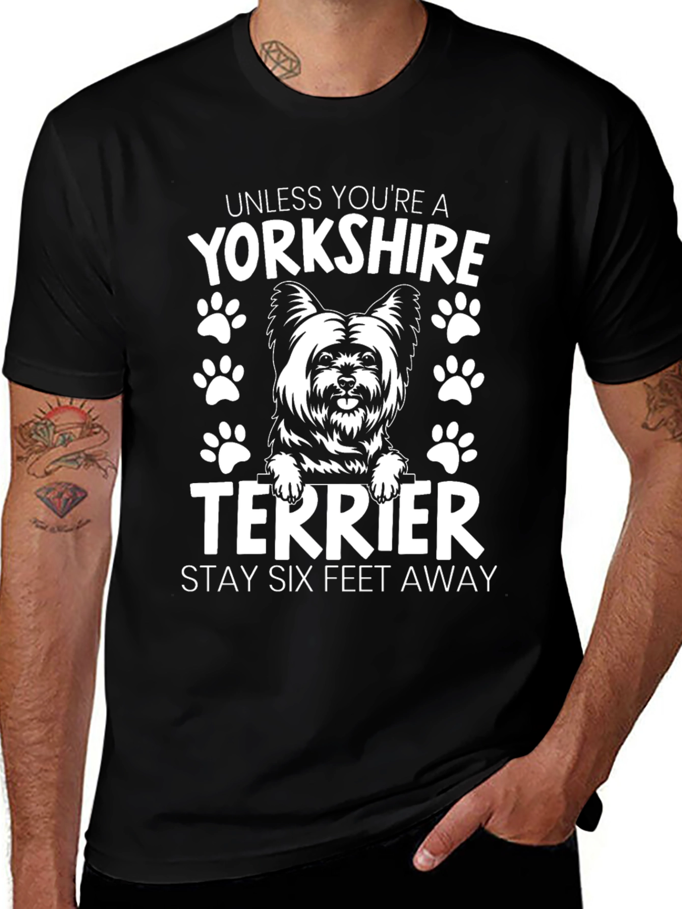Yorkshire Terrier T-Shirt - Stay Six Feet Away
