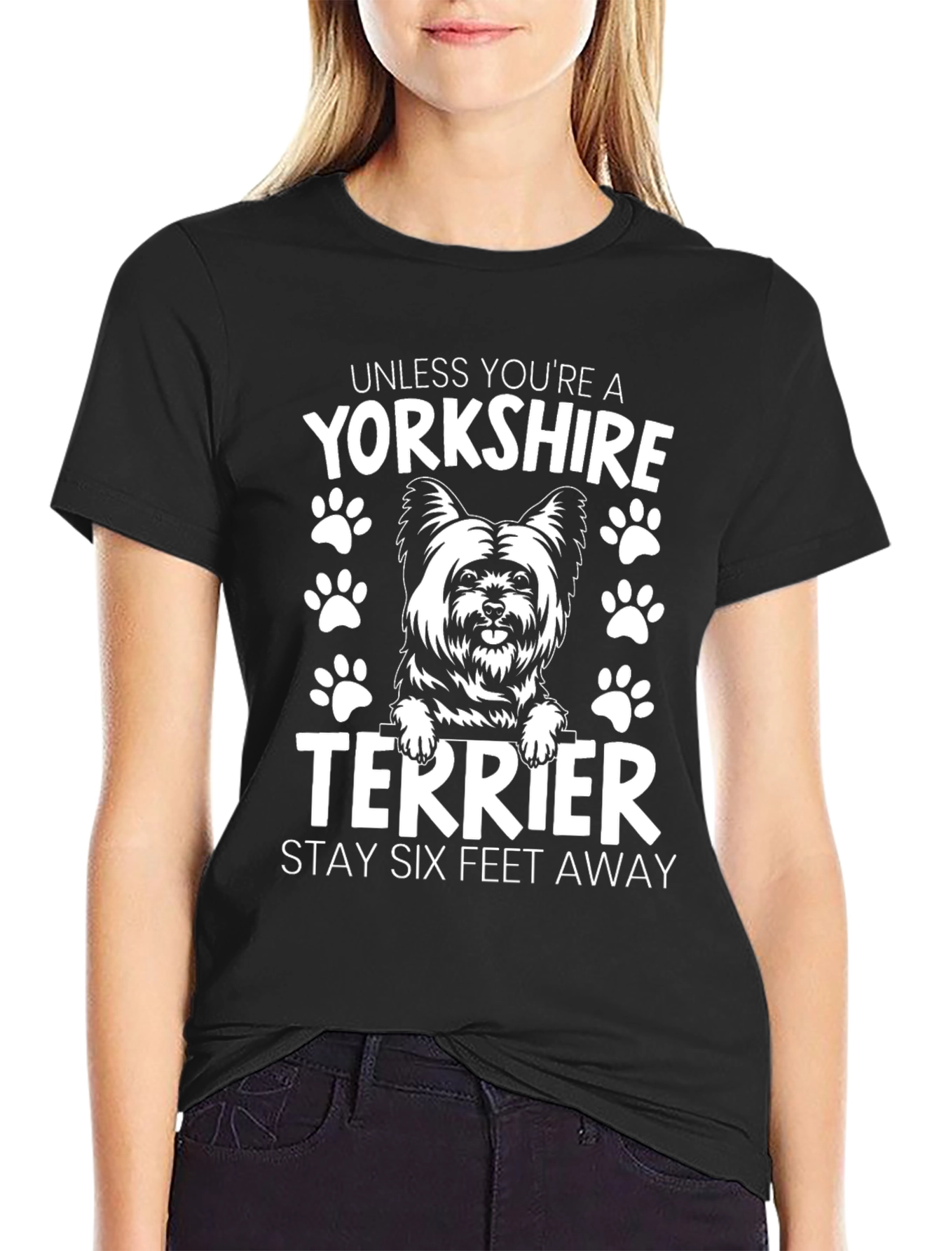 Yorkshire Terrier T-Shirt - Stay Six Feet Away