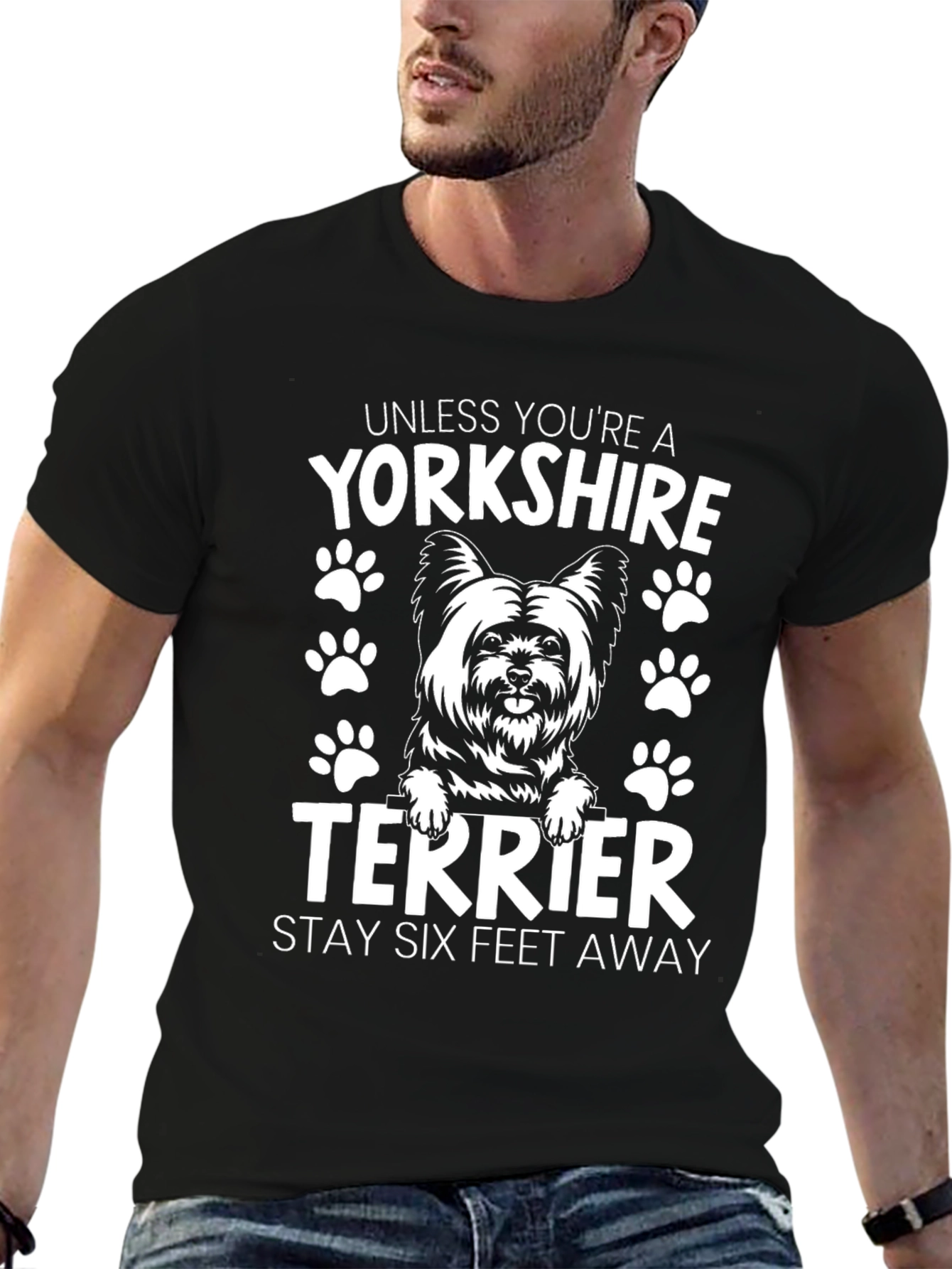 Yorkshire Terrier T-Shirt - Stay Six Feet Away