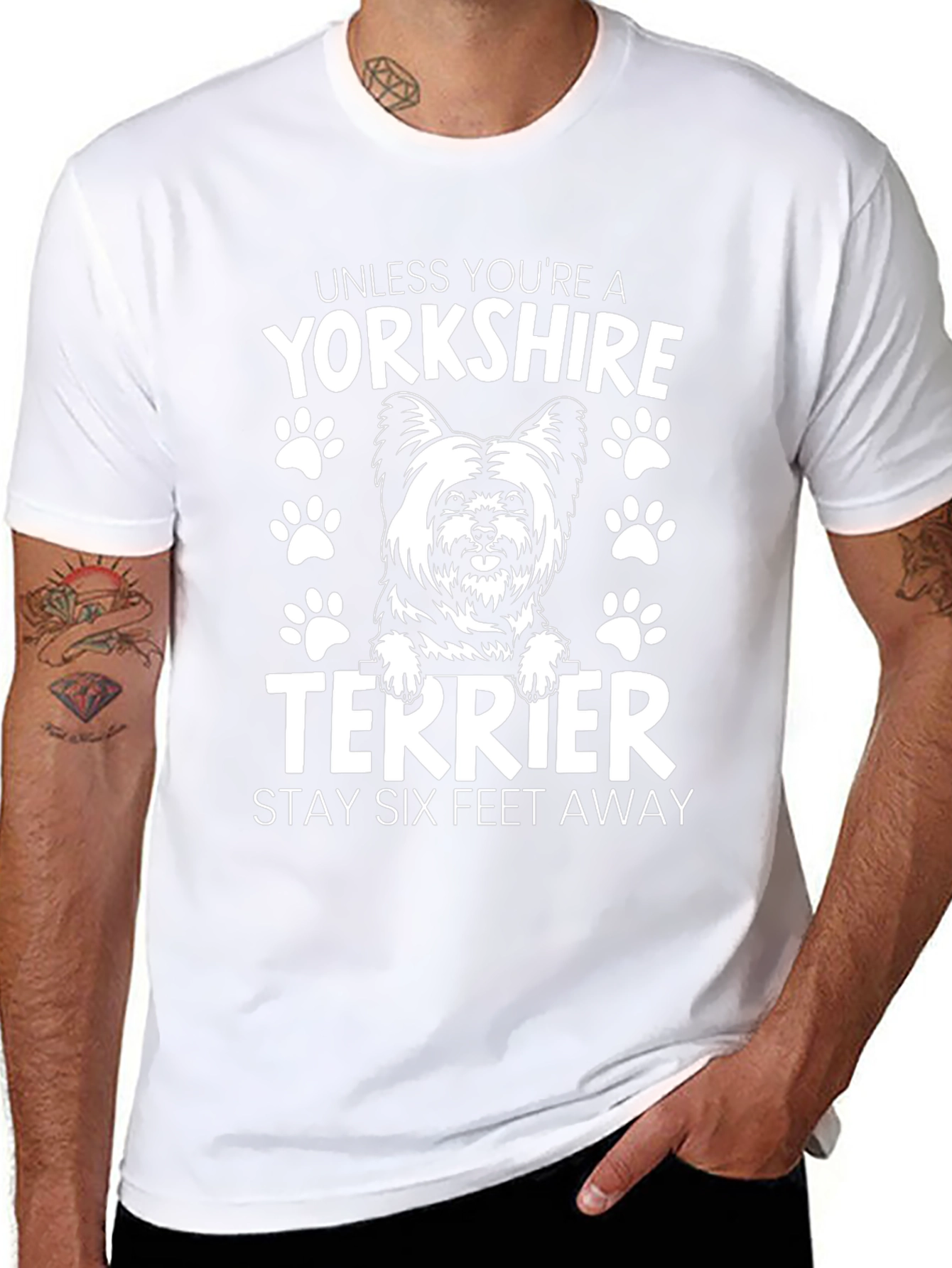 Yorkshire Terrier T-Shirt - Stay Six Feet Away